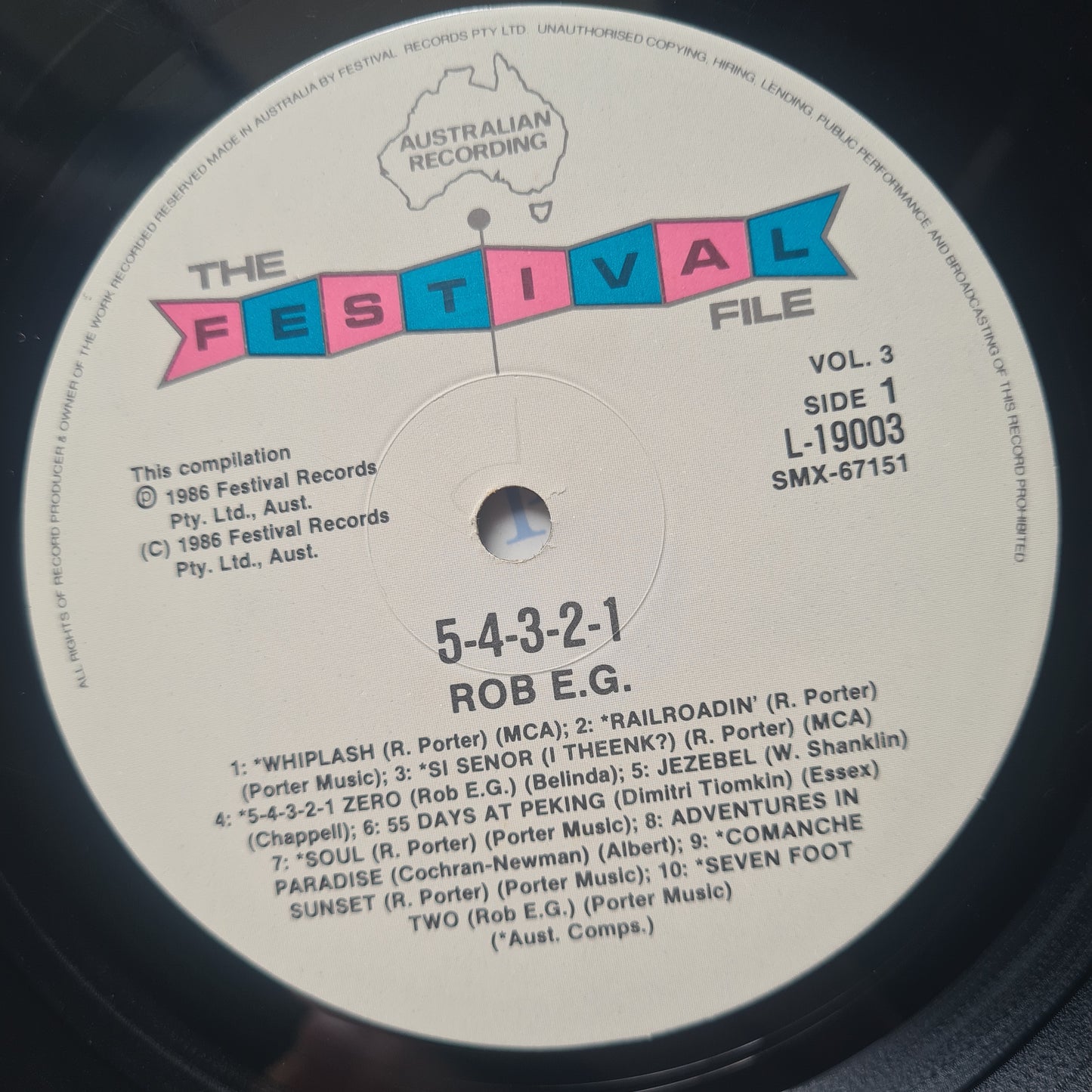 Rob E.G – 5 4 3 2 1 : The Festival File Volume 3 - 1988 - Vinyl Record LP