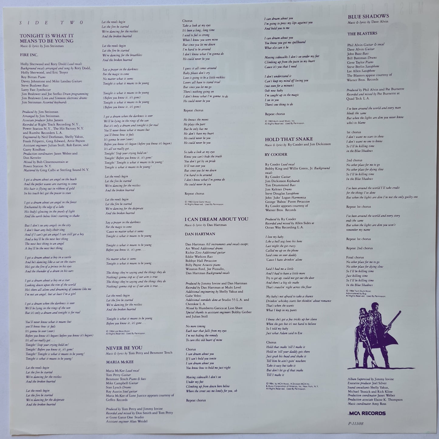 Streets Of Fire – The Original Movie Soundtrack - 1984 (Japanese Pressing) - Vinyl Record LP