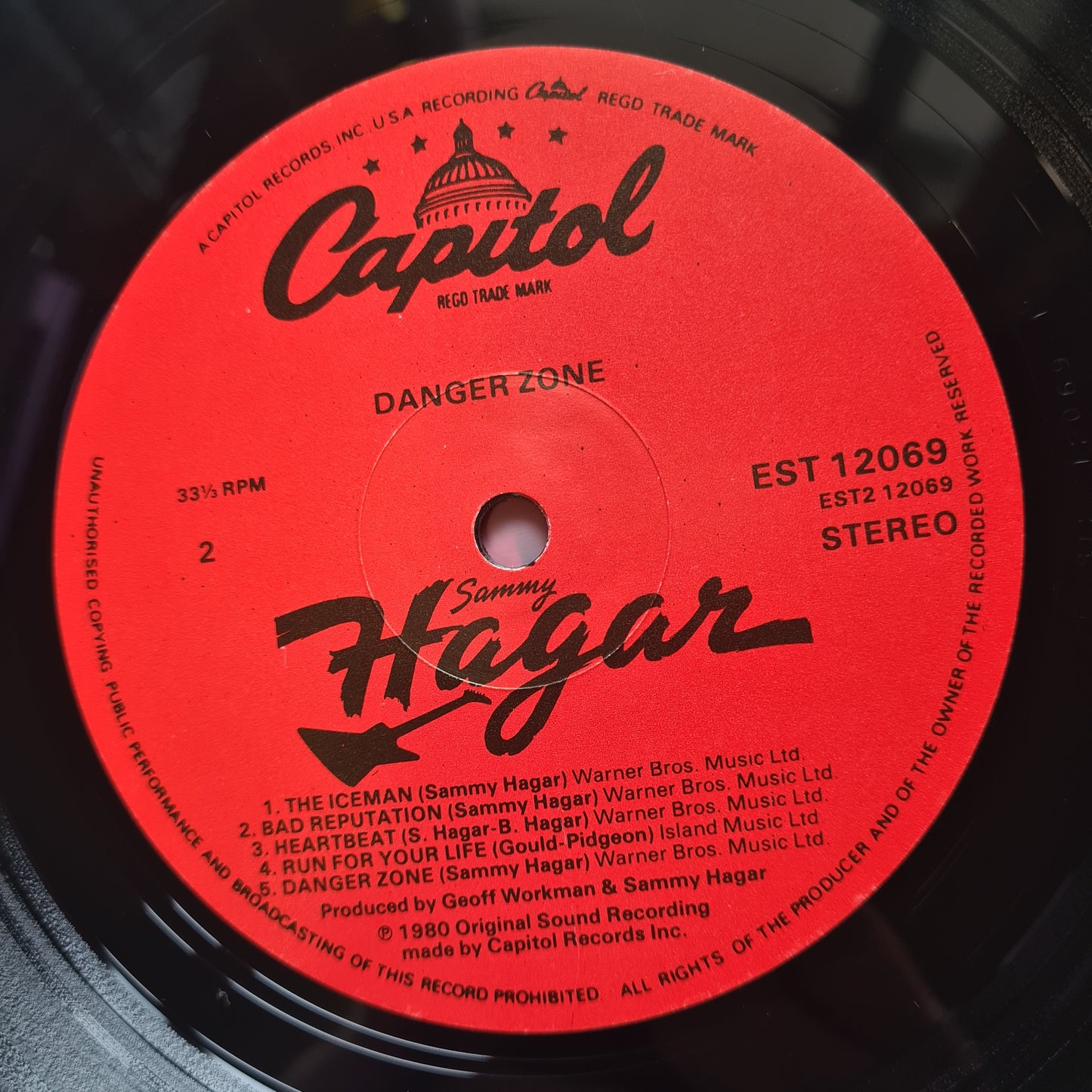 Sammy Hagar – Danger Zone - 1980 (1st UK Pressing) - Vinyl Record LP