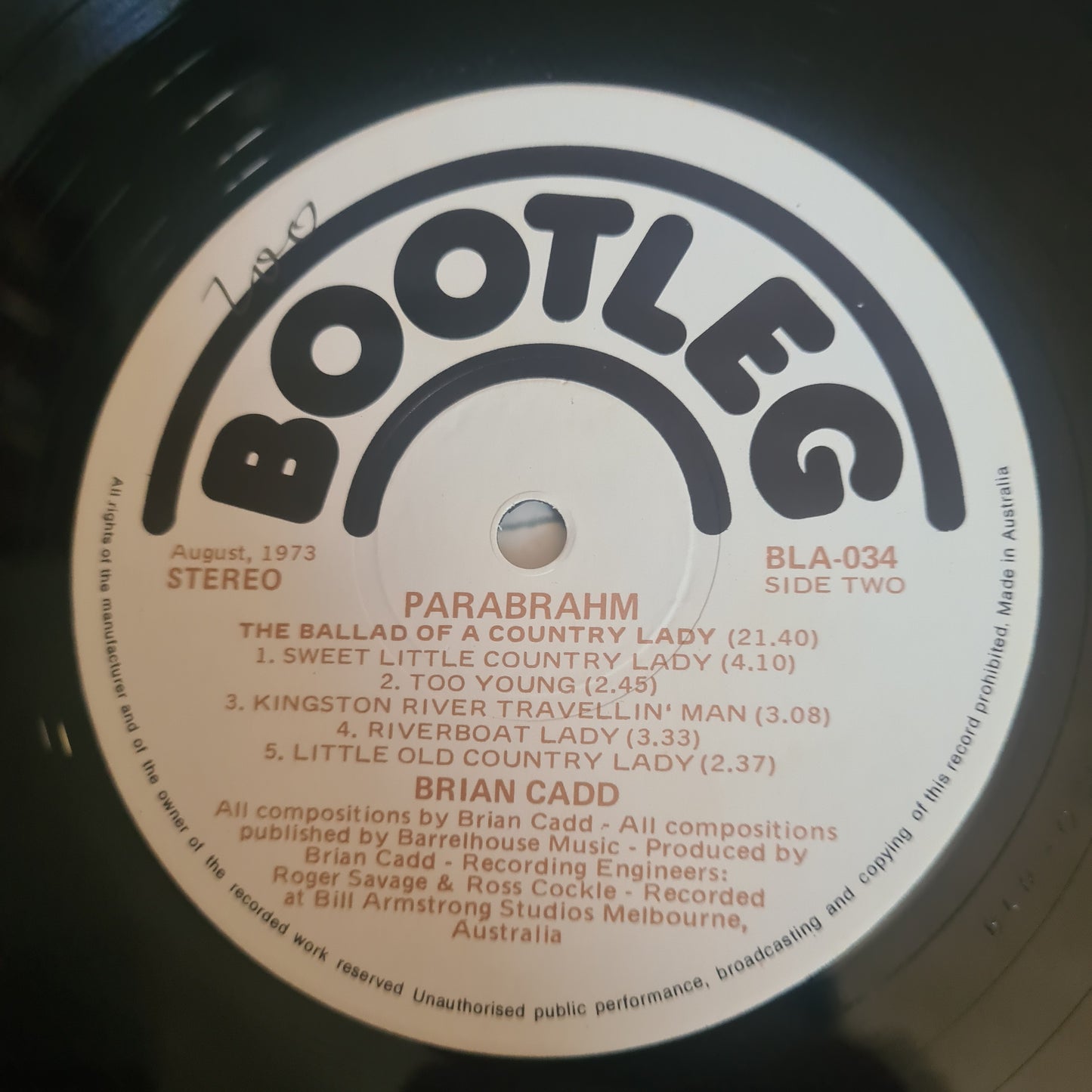 Brian Cadd – Parabrahm - 1973 - Vinyl Record LP (SIGNED by Brian Cadd)