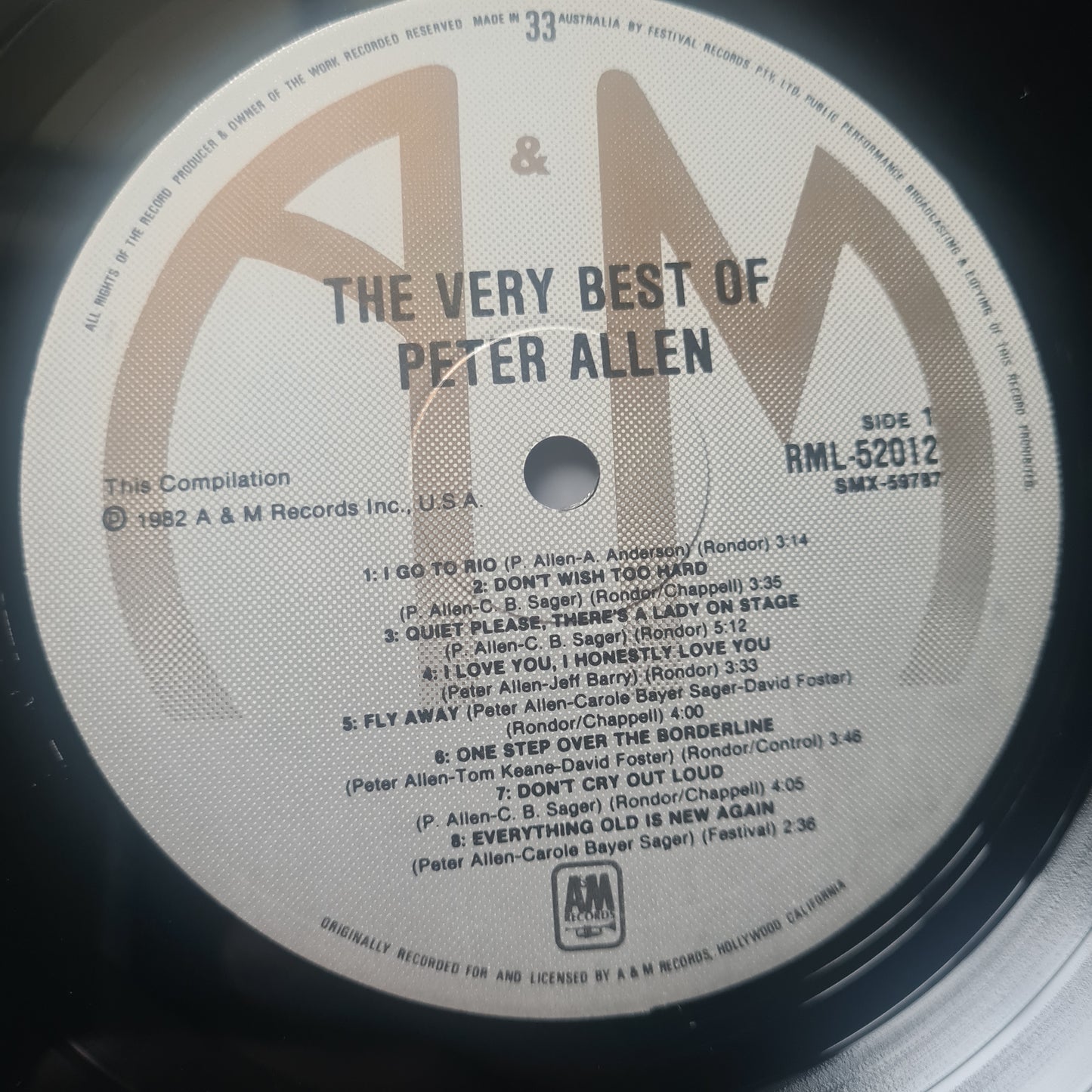 Peter Allen – The Very Best Of.... Peter Allen - 1982 - Vinyl Record LP