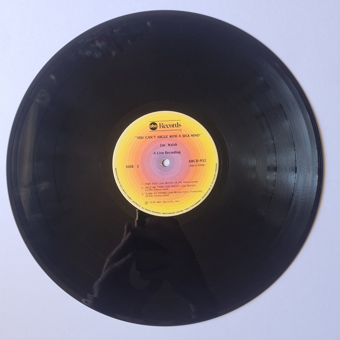 Joe Walsh (Eagles) – You Can't Argue With A Sick Mind (Live) - 1976 - Vinyl Record