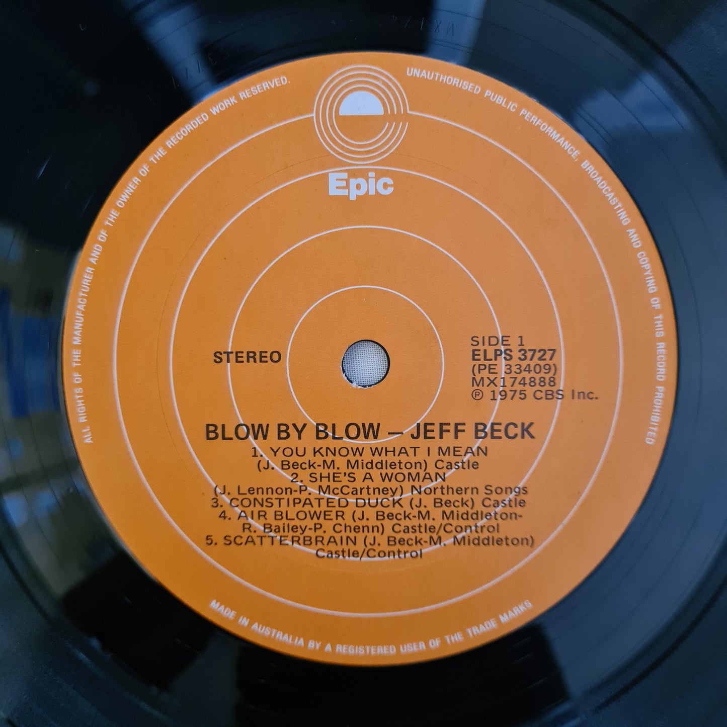 Jeff Beck – Blow By Blow - 1975 - Vinyl Record LP