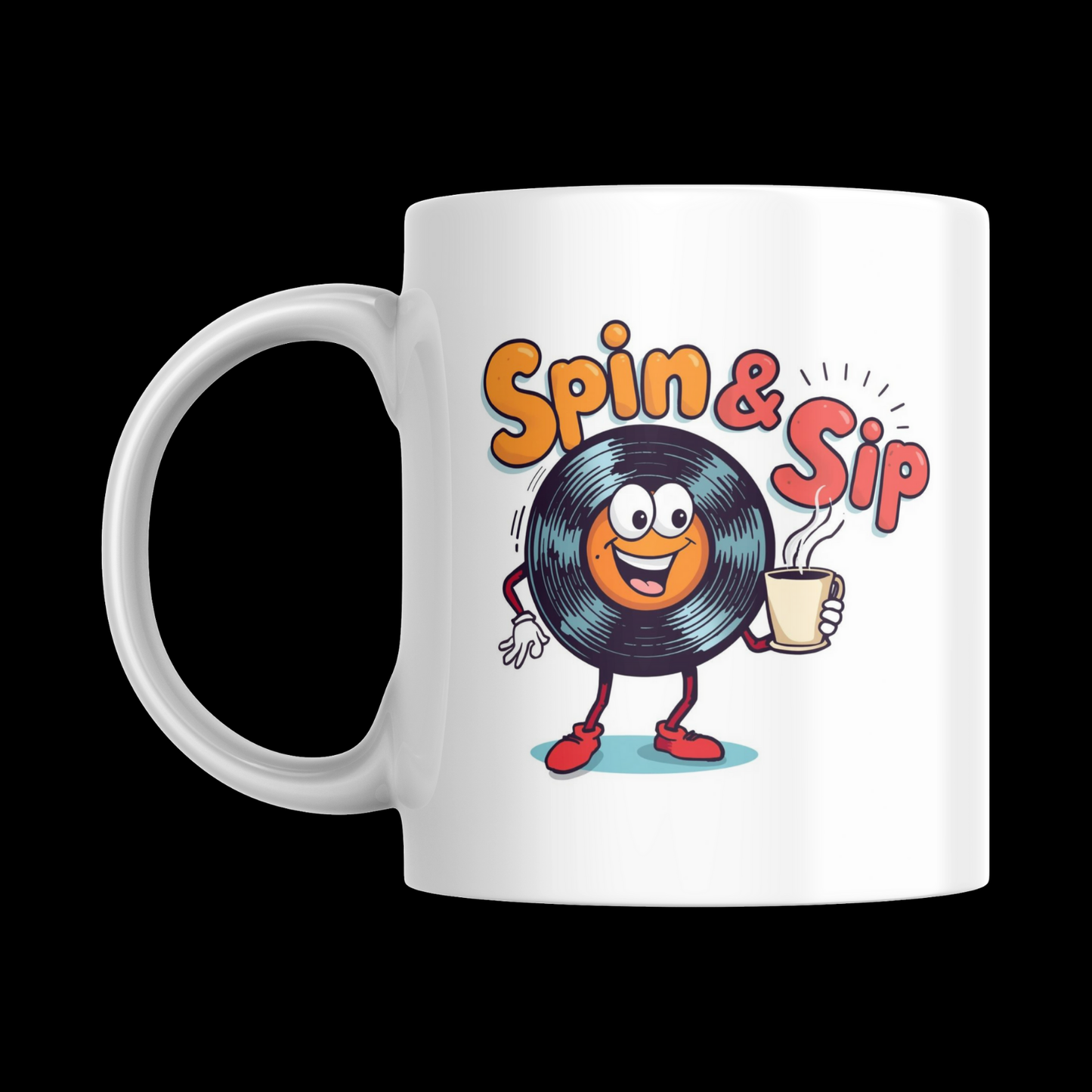 Spin & Sip (Design #2) -[Vinyl Record Enthusiast Mug]