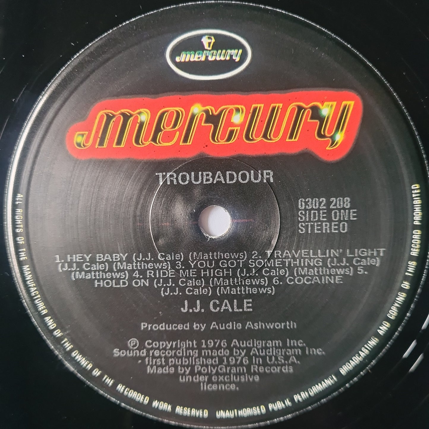 J.J Cale – Troubadour - 1976 - Vinyl Record
