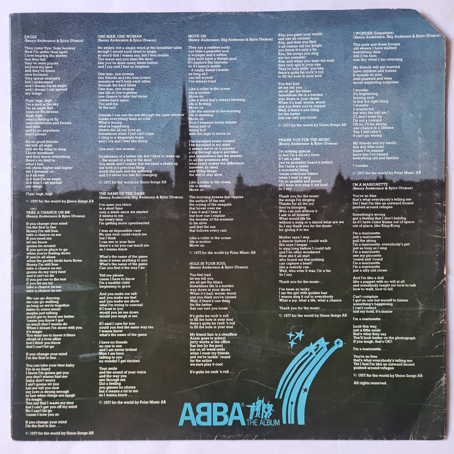 Abba  – The Album - 1977 - Vinyl Record