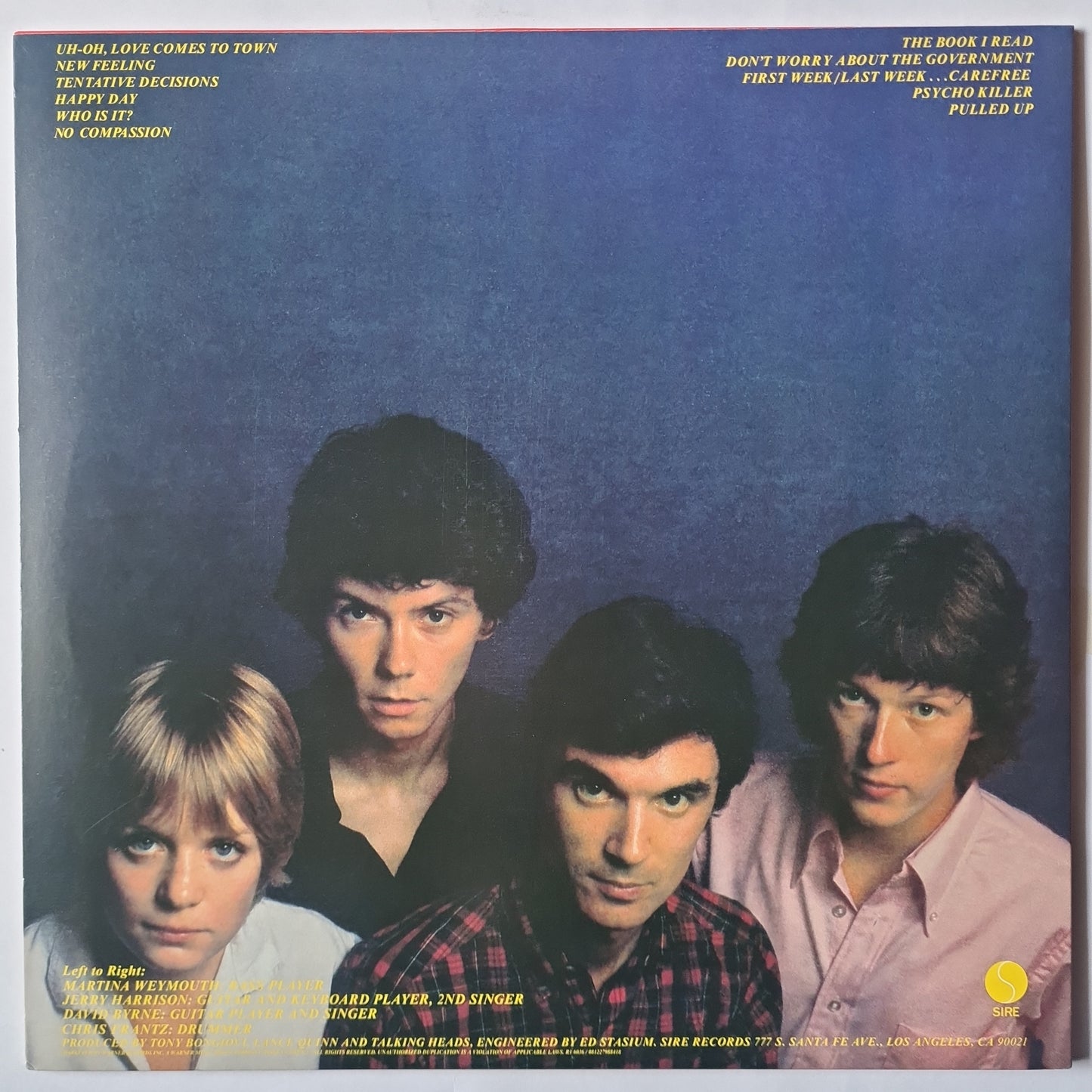 Talking Heads– Talking Heads: 77 - 1977 (2009: 180g Pressing) - Vinyl Record