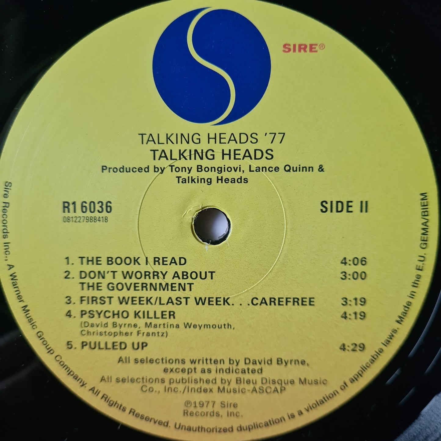 Talking Heads– Talking Heads: 77 - 1977 (2009: 180g Pressing) - Vinyl Record