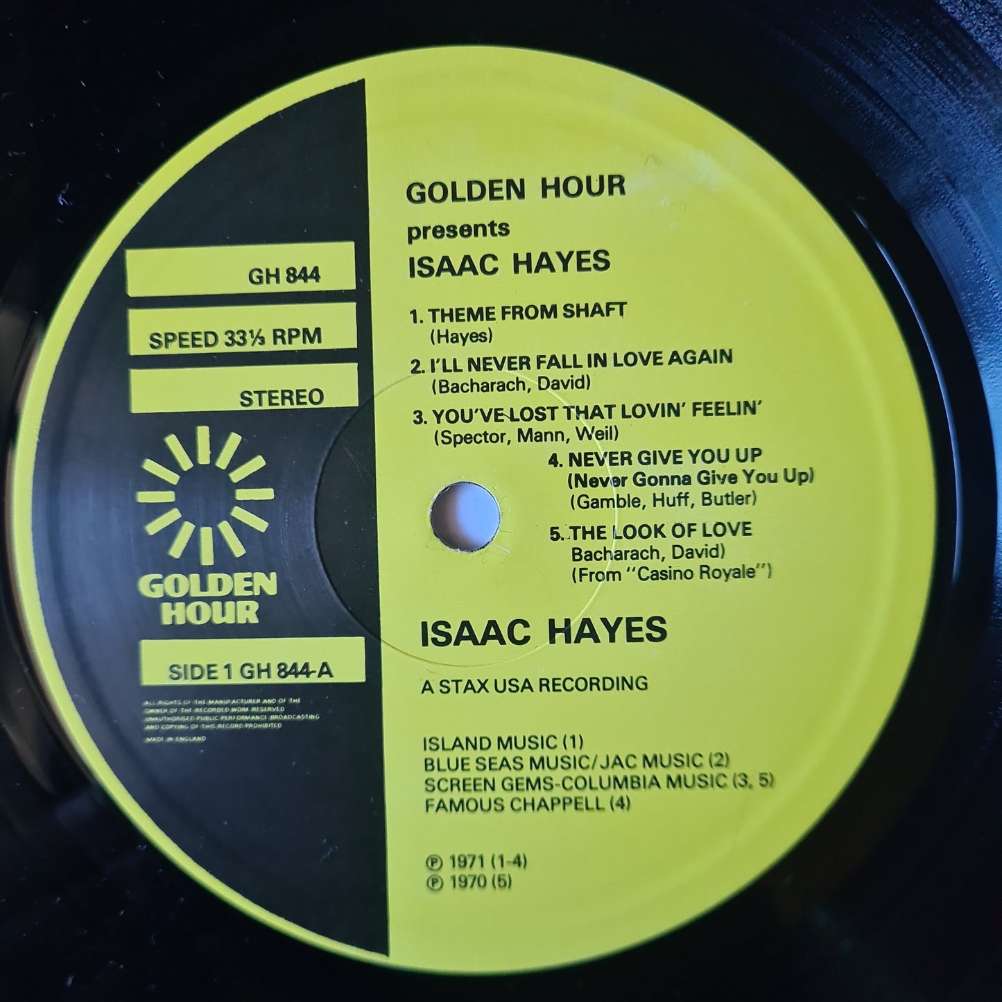 Issac Hayes – Golden Hour Presents: Issac Hayes - 1976 - Vinyl Record