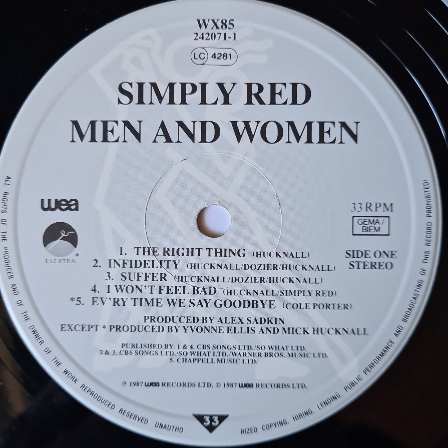 Simply Red – Men & Women - 1987 - Vinyl Record