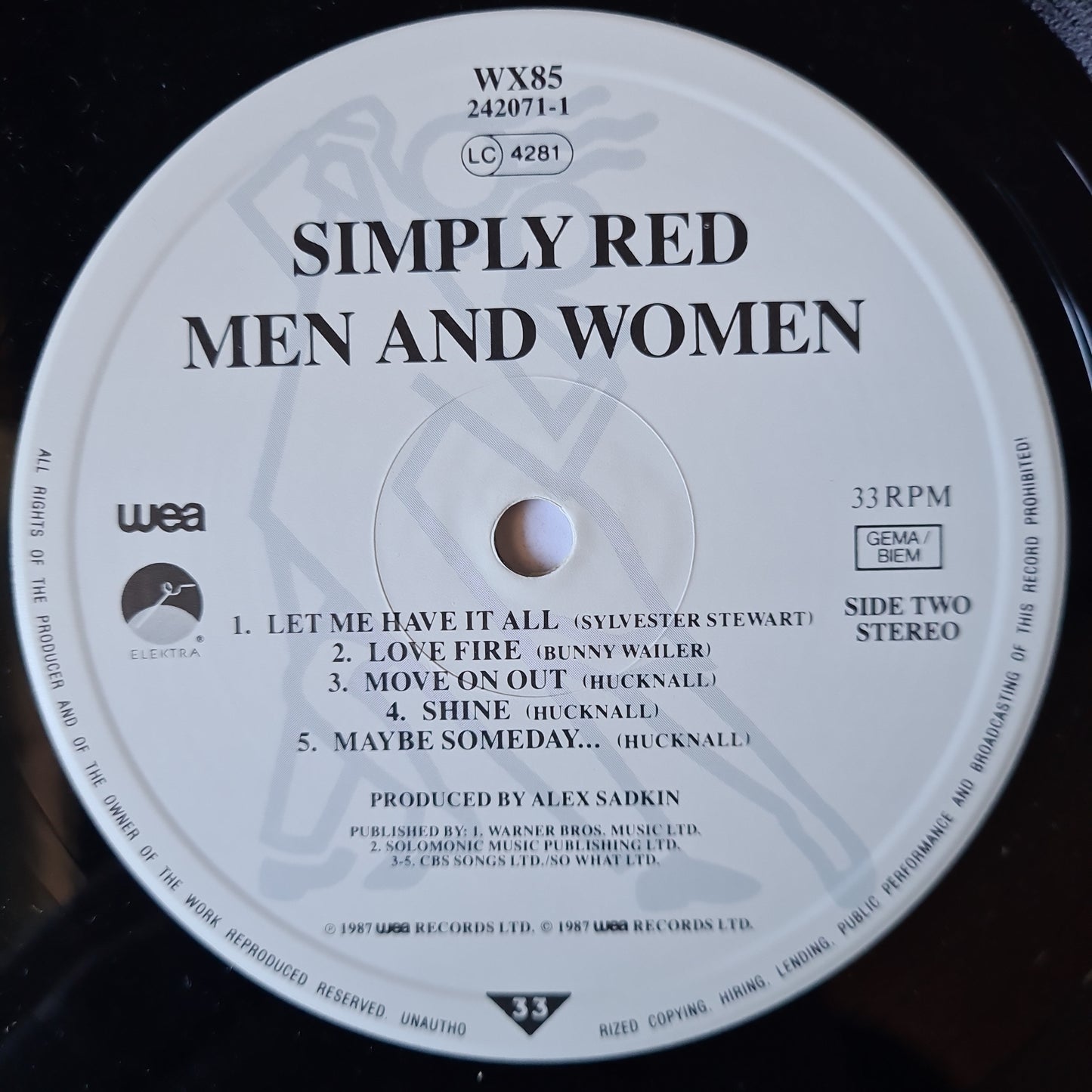 Simply Red – Men & Women - 1987 - Vinyl Record