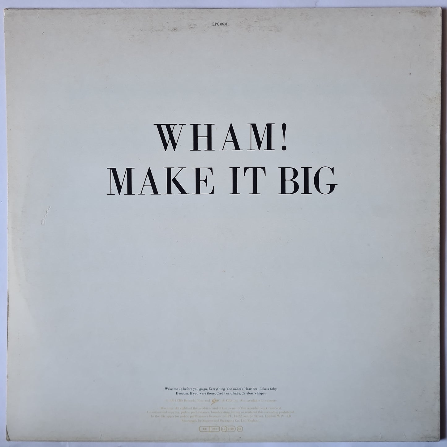 Wham! – Make It Big - 1985 - Vinyl Record