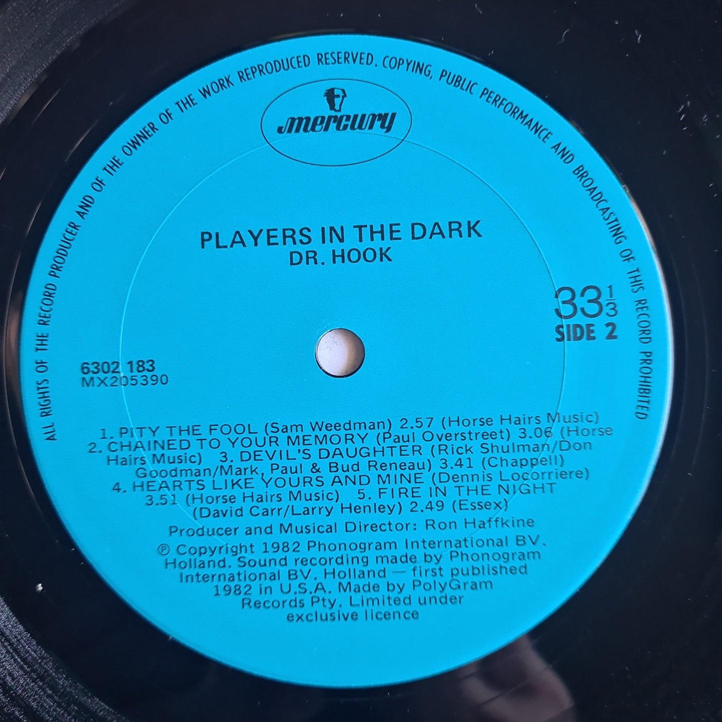 Dr Hook – Players In The Dark - 1982 - Vinyl Record