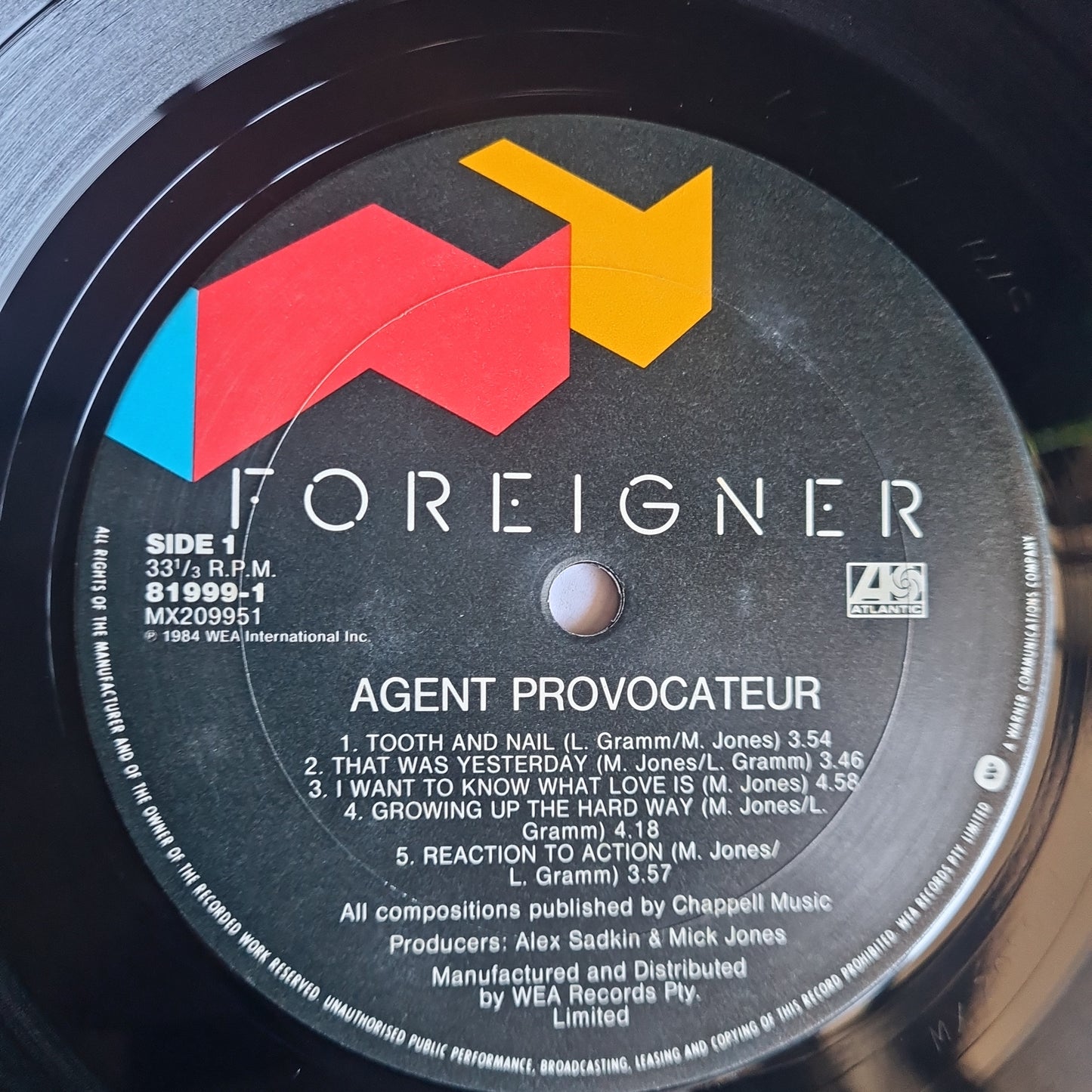 Foreigner – Agent Provocateur - 1984 - Vinyl Record