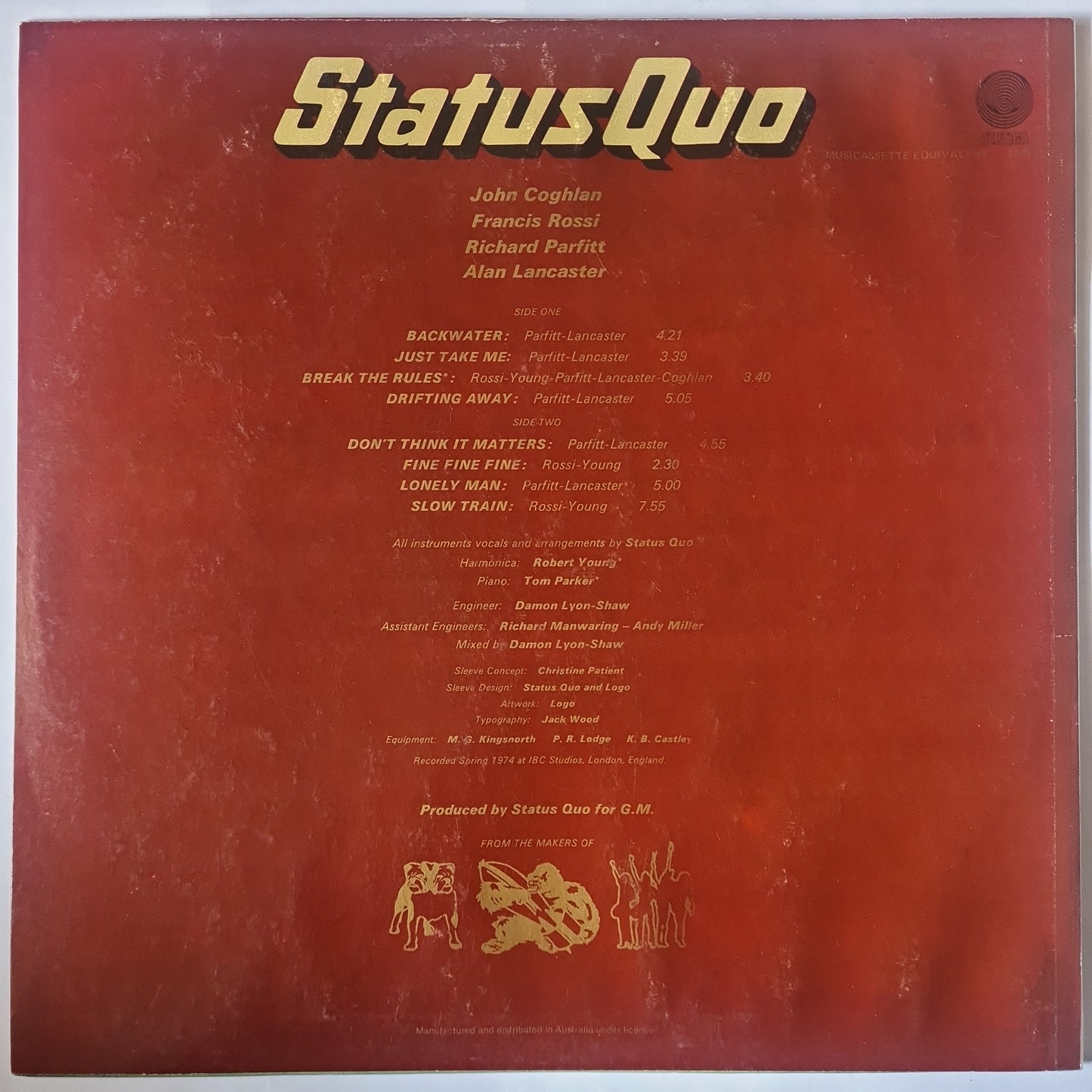 Status Quo – Quo - 1974 - Vinyl Record