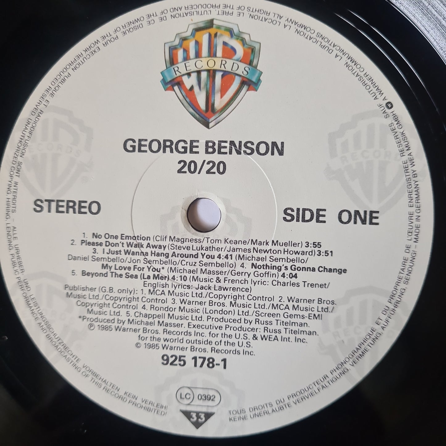 George Benson – 20/20 - 1985 - Vinyl Record