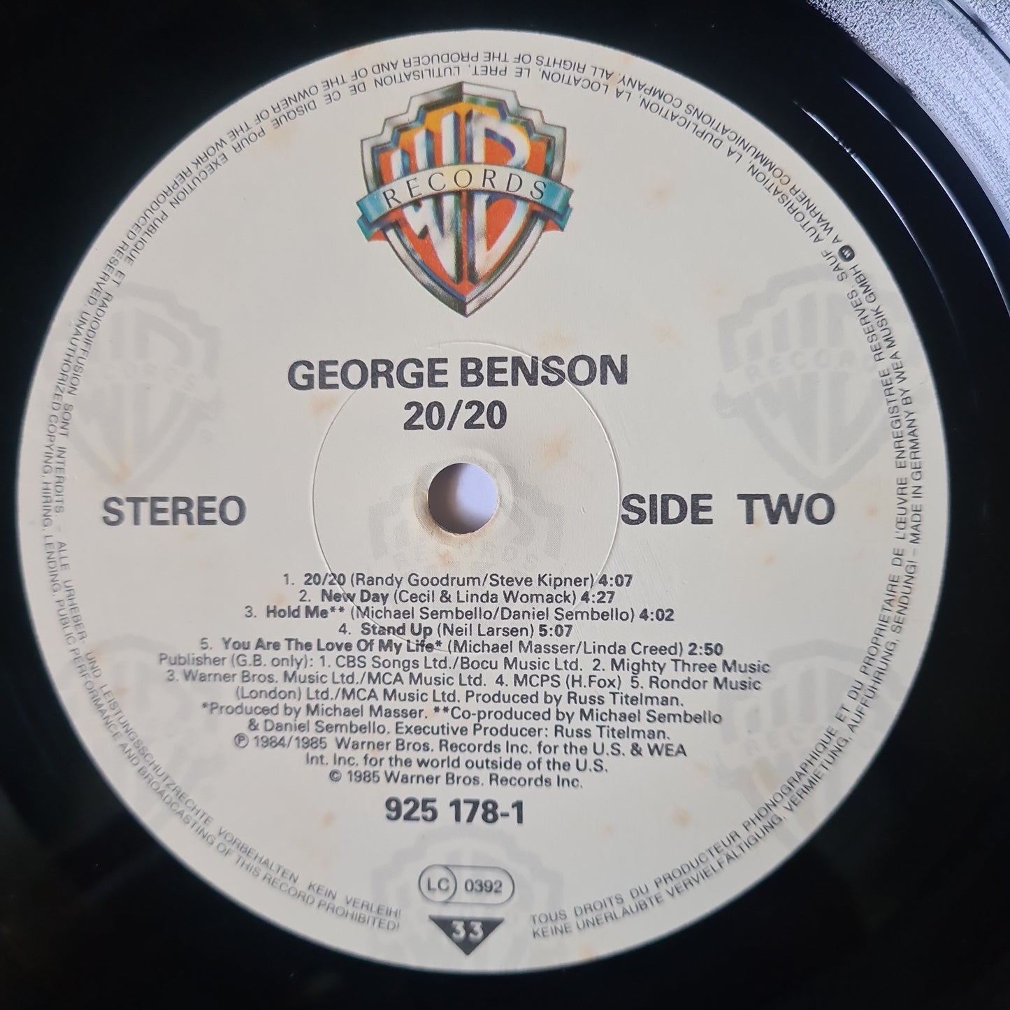 George Benson – 20/20 - 1985 - Vinyl Record