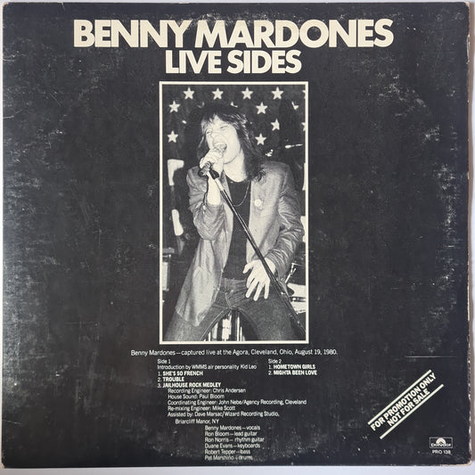 Benny Mardones – Live Sides - 1980 (Promotional Only Copy) - Vinyl Record