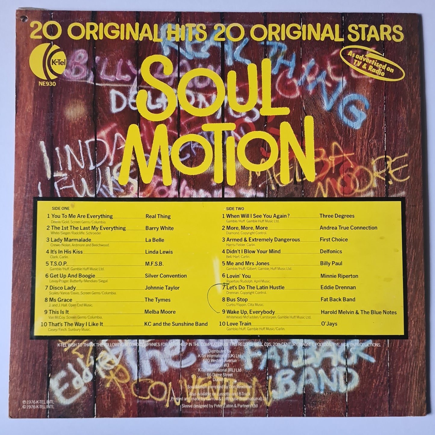 Various Artists/Hits album - Soul Motion - 1976 - Vinyl Record