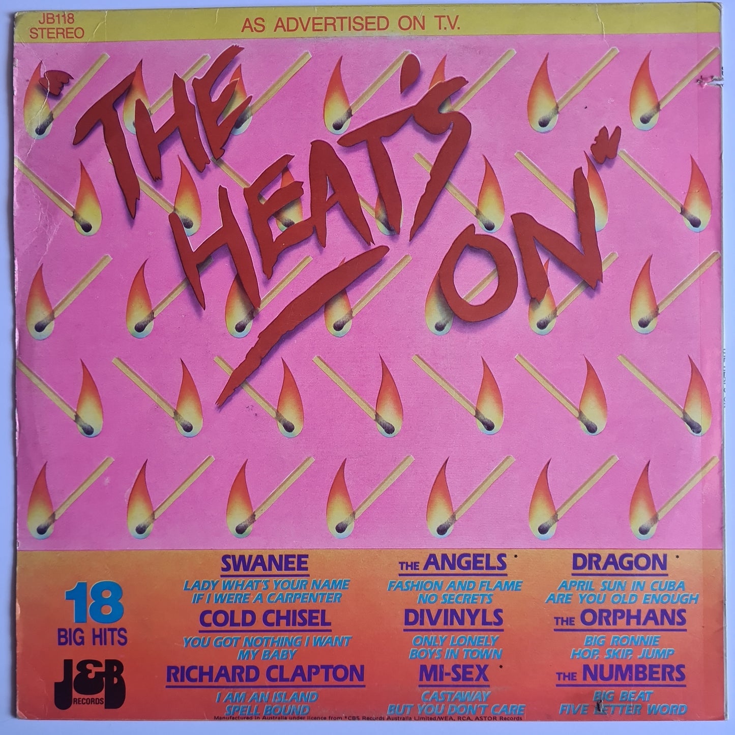 Various Artists/Hits album - The Heat's On - 1982 - Vinyl Record