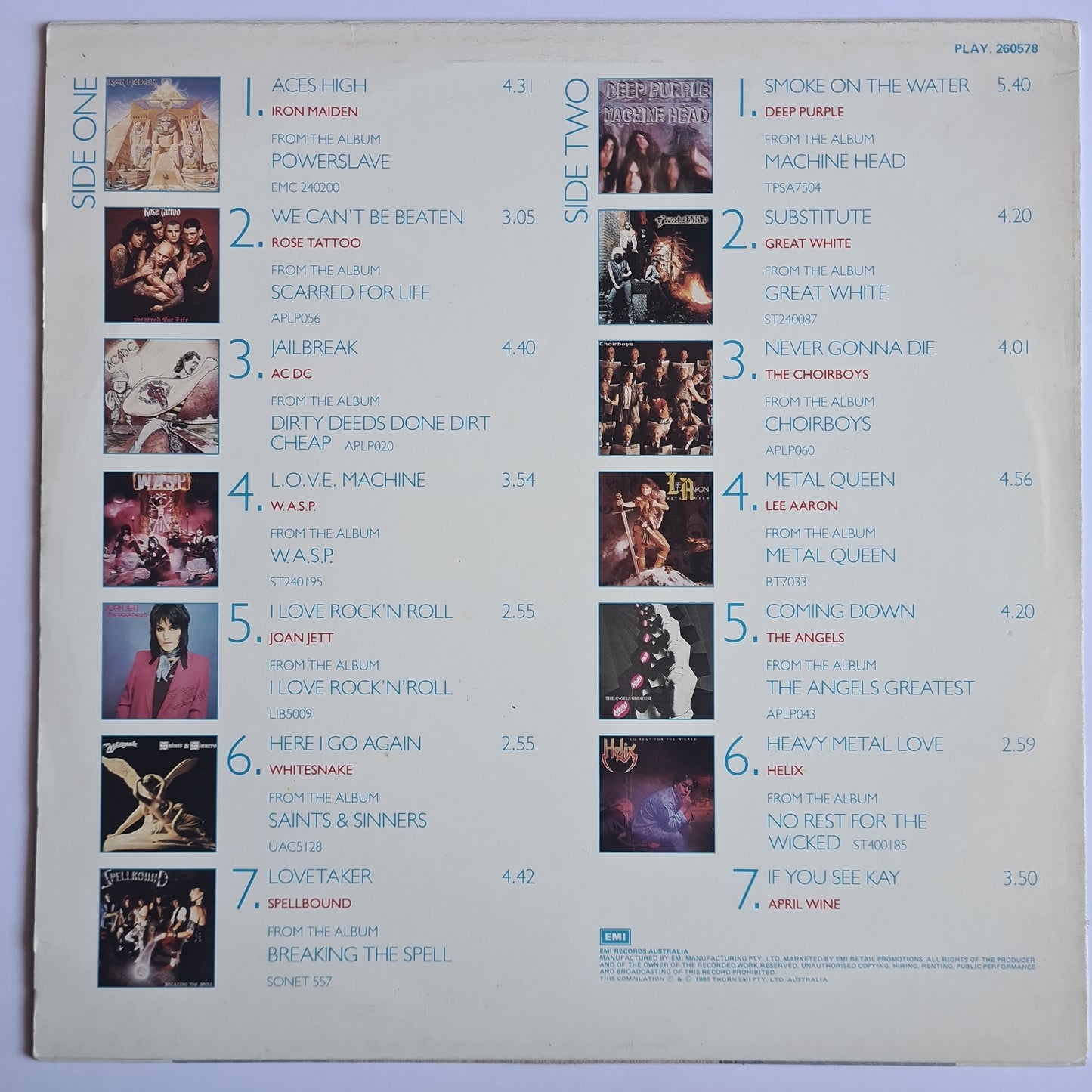 Various Artists/Hits album - Rock Hard - 1984 - Vinyl Record