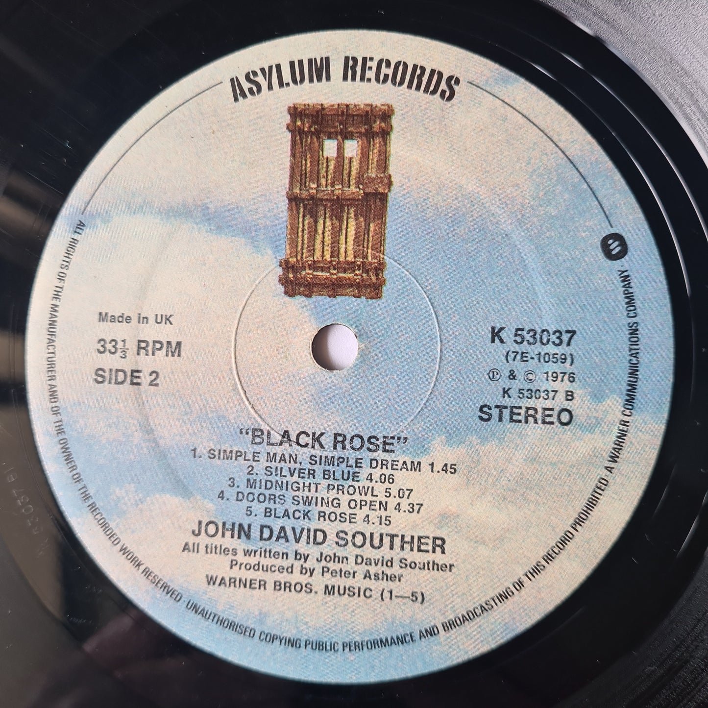 J.D Souther (Eagles) – Black Rose - 1976 - Vinyl Record