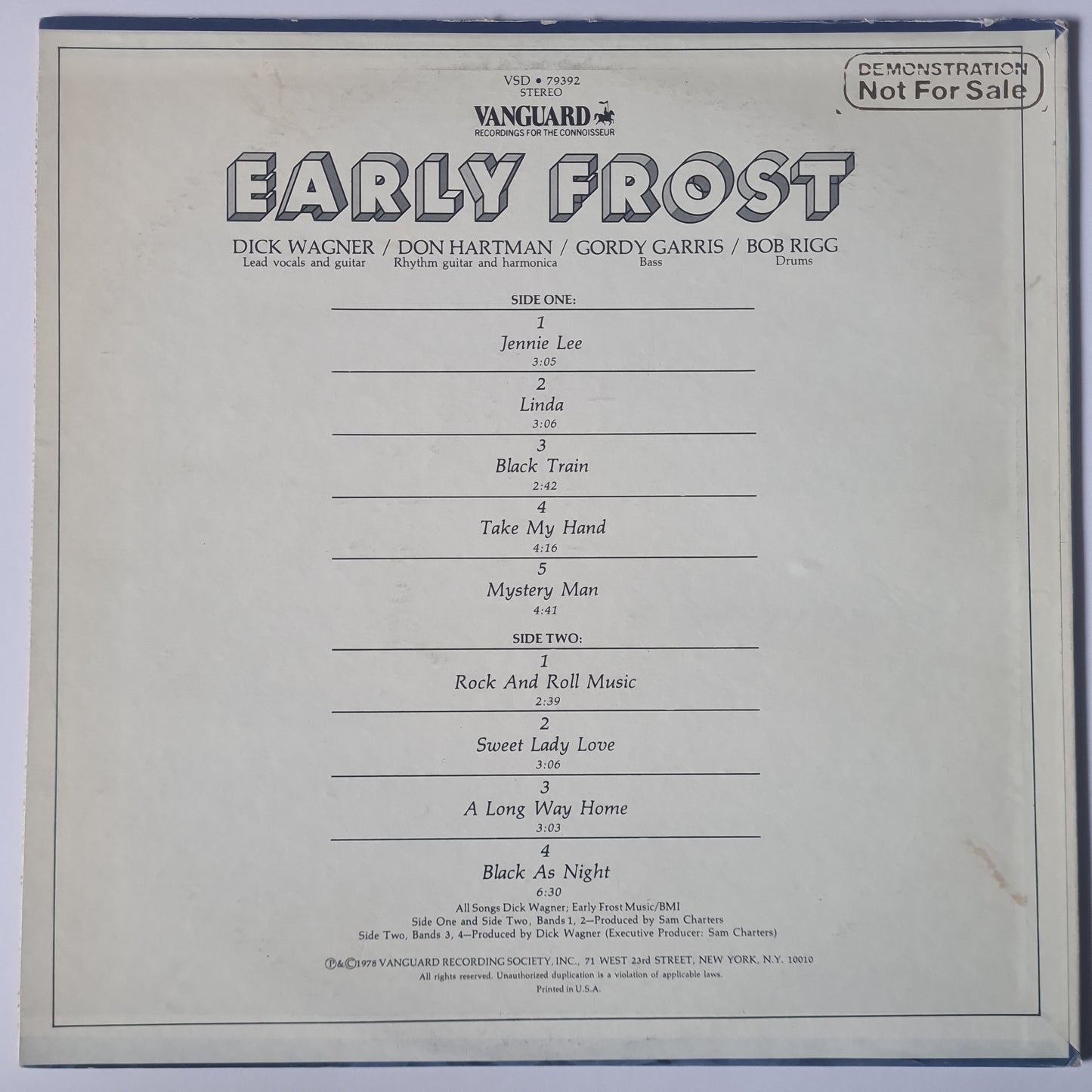 The Frost (Dick Wagner) – Early Frost - 1978