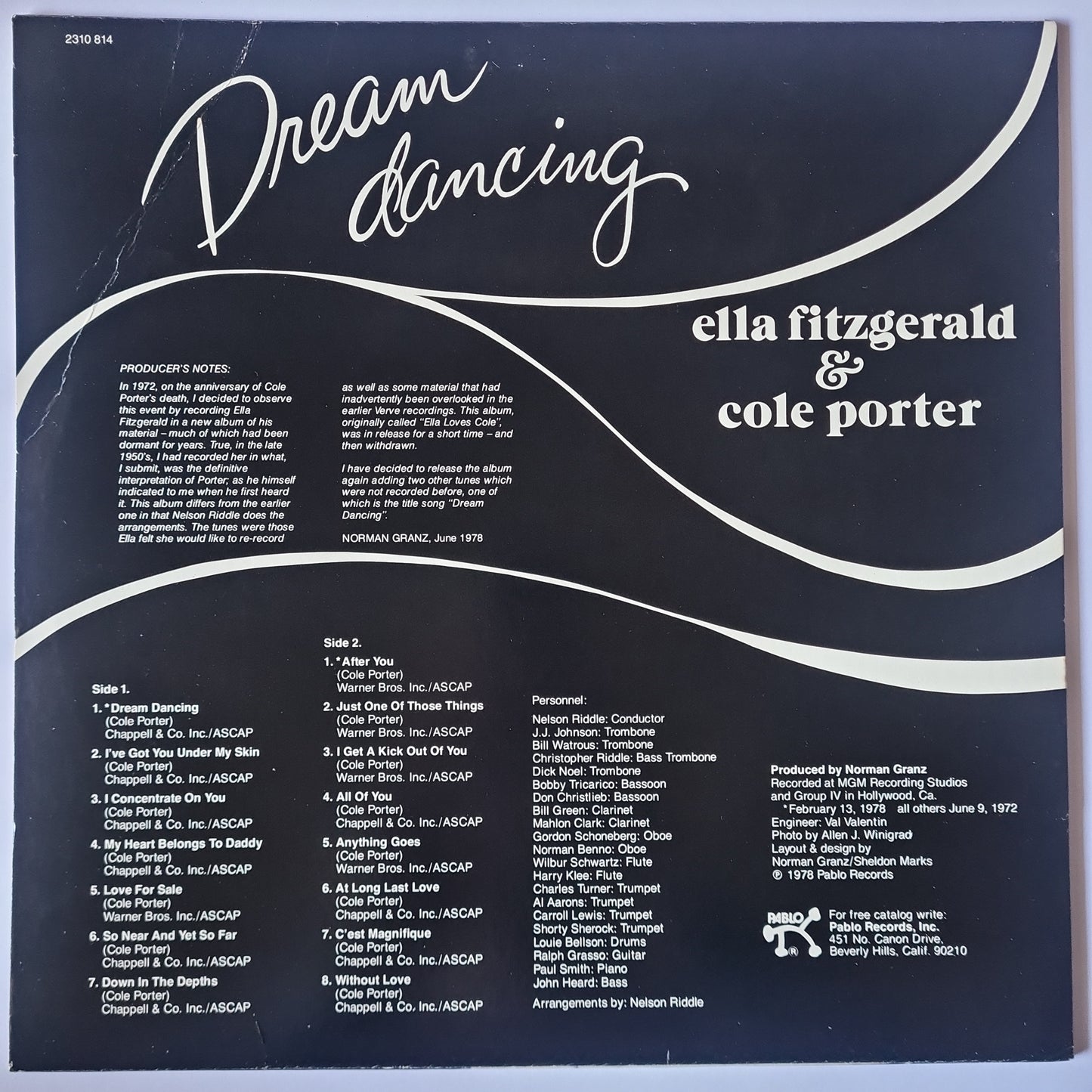 Ella Fitzgerald & Cole Porter – Dream Dancing  - 1978 Pressing - Vinyl Record