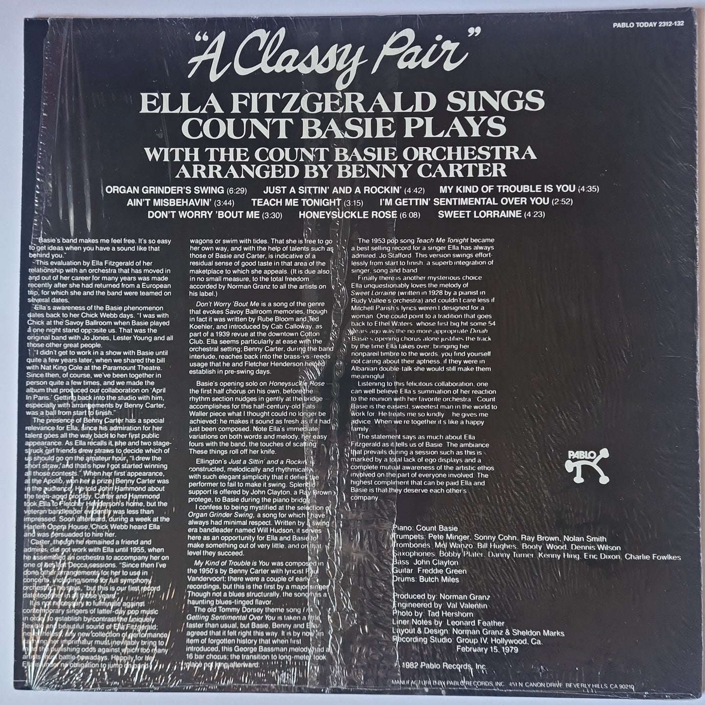 Ella Fitzgerald Sings Count Basie Plays With The Count Basie Orchestra – A Classy Pair - 1982 Pressing - Vinyl Record