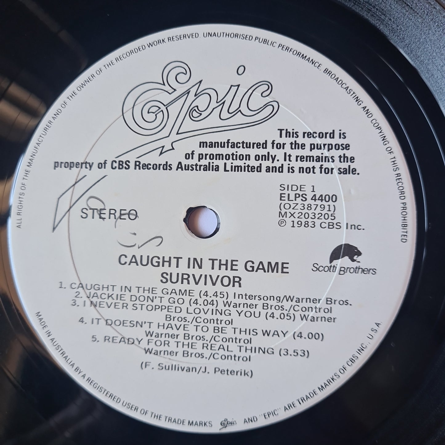 Survivor – Caught In The Game - 1983 - Vinyl Record