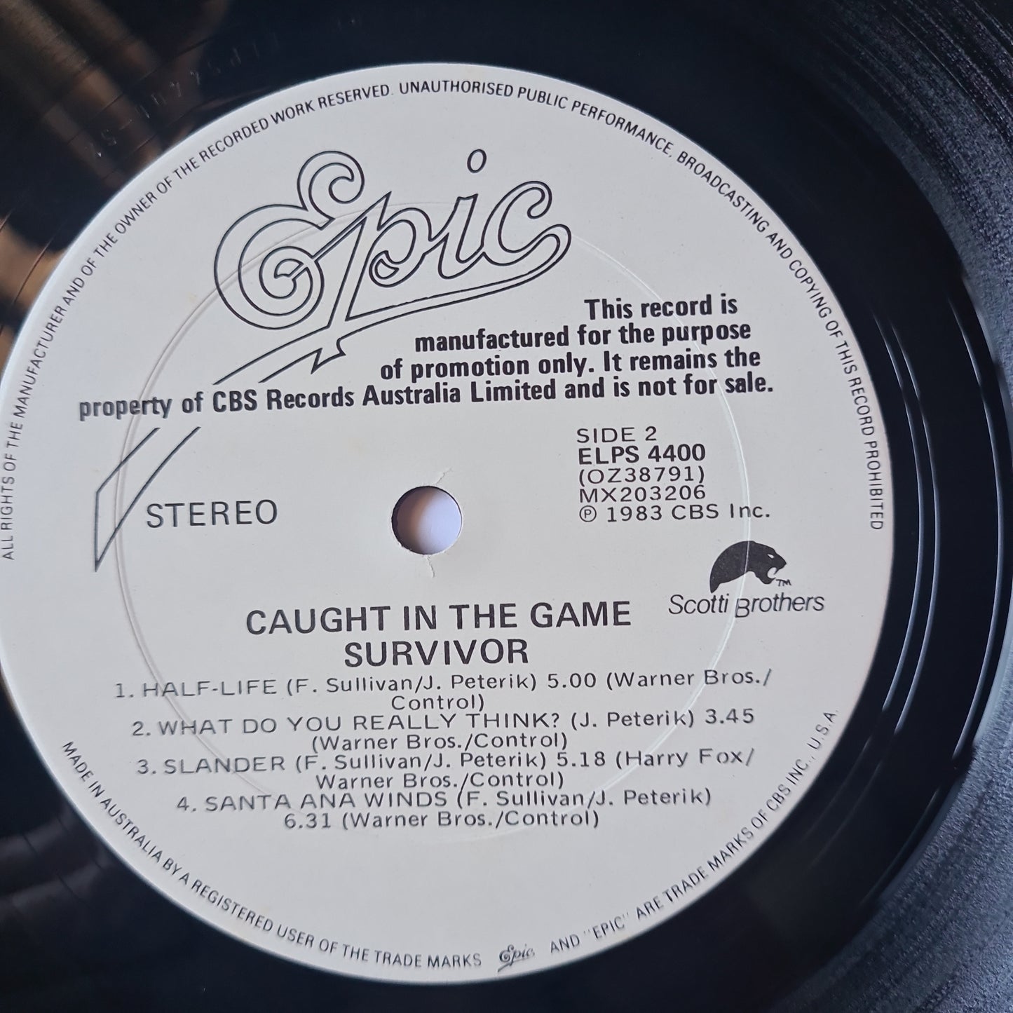 Survivor – Caught In The Game - 1983 - Vinyl Record