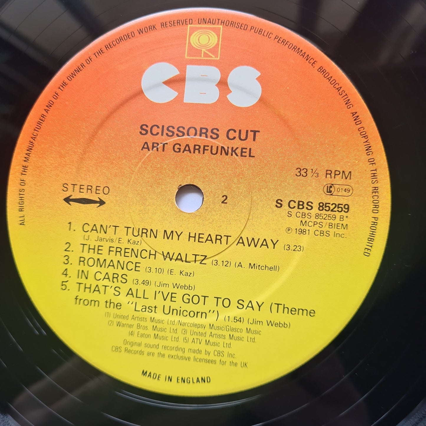 Art Garfunkel – Scissors Cut - 1981 - Vinyl Record