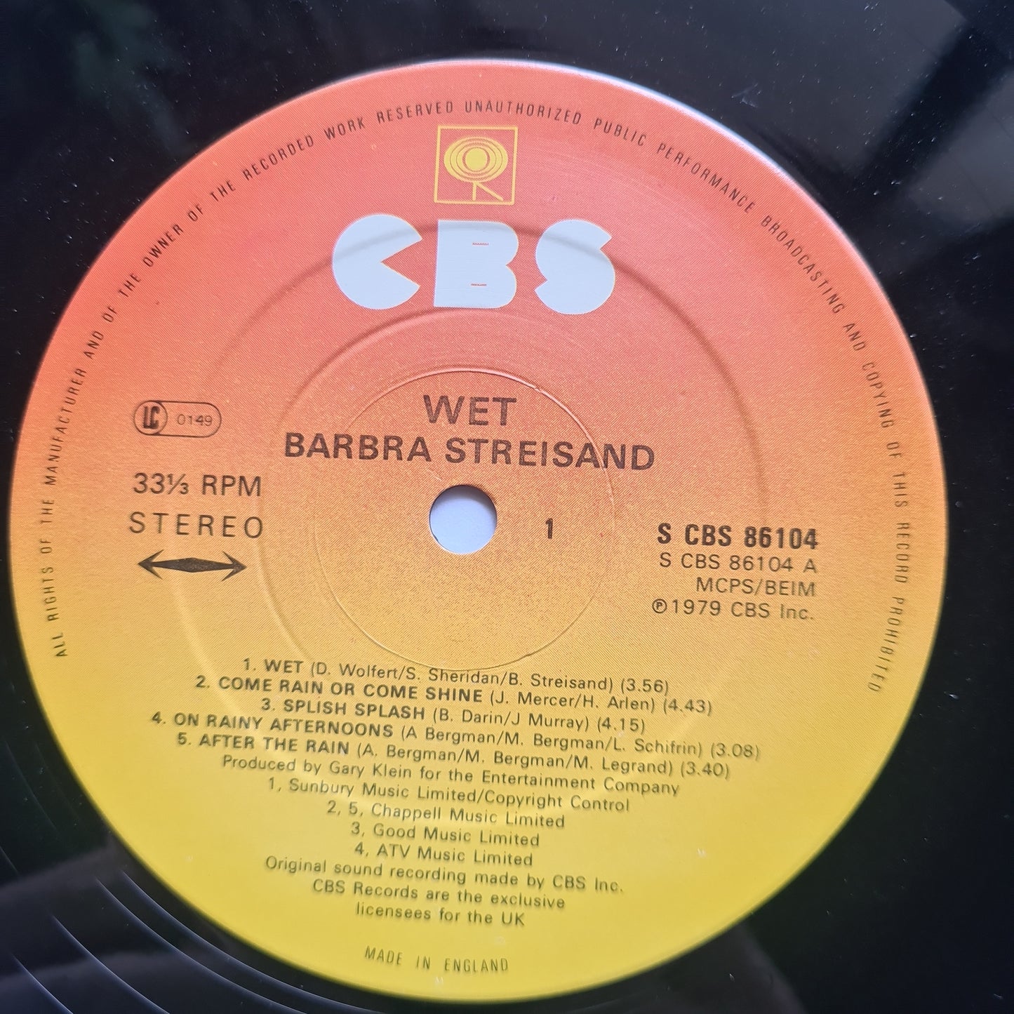 Barbara Streisand – Wet - 1979 - Vinyl Record