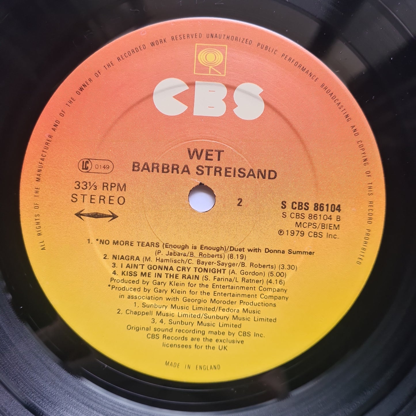 Barbara Streisand – Wet - 1979 - Vinyl Record