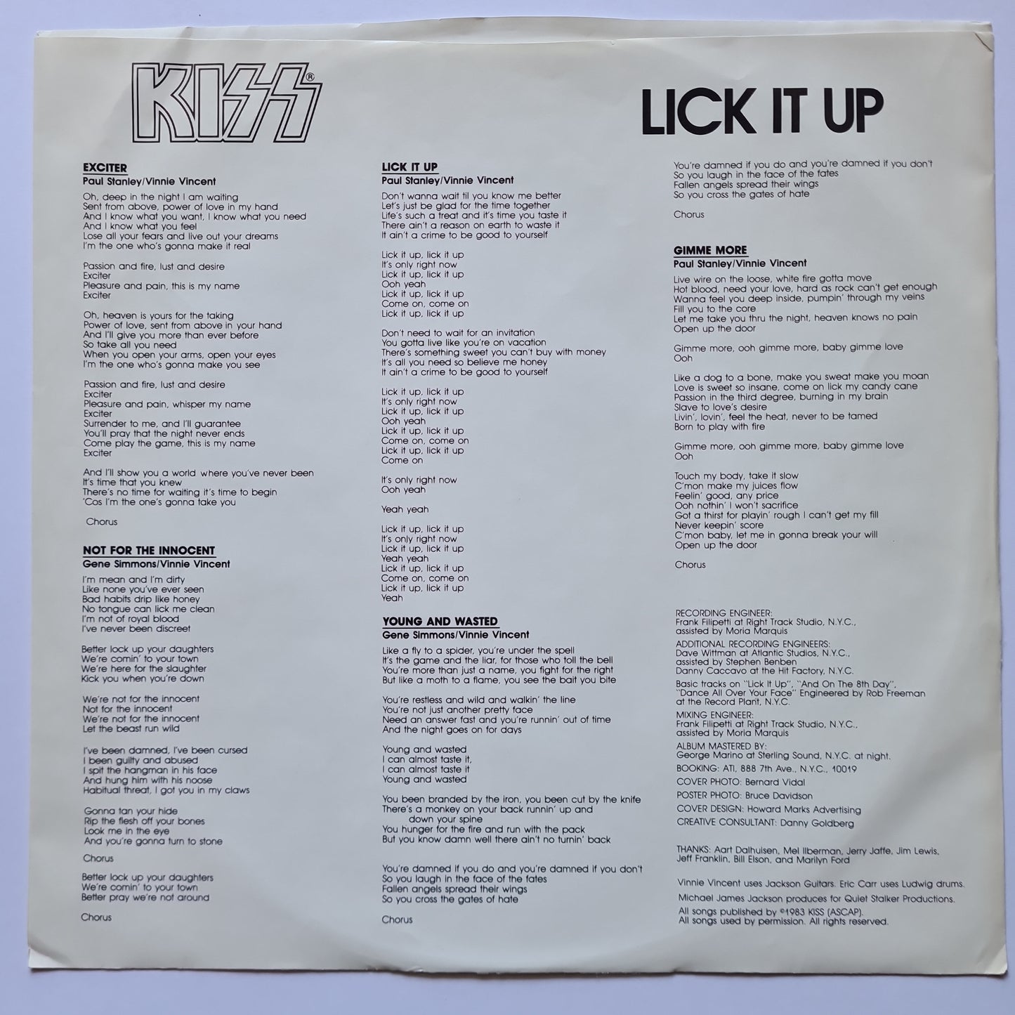 KISS – Lick It Up - 1983 USA pressing - Vinyl Record