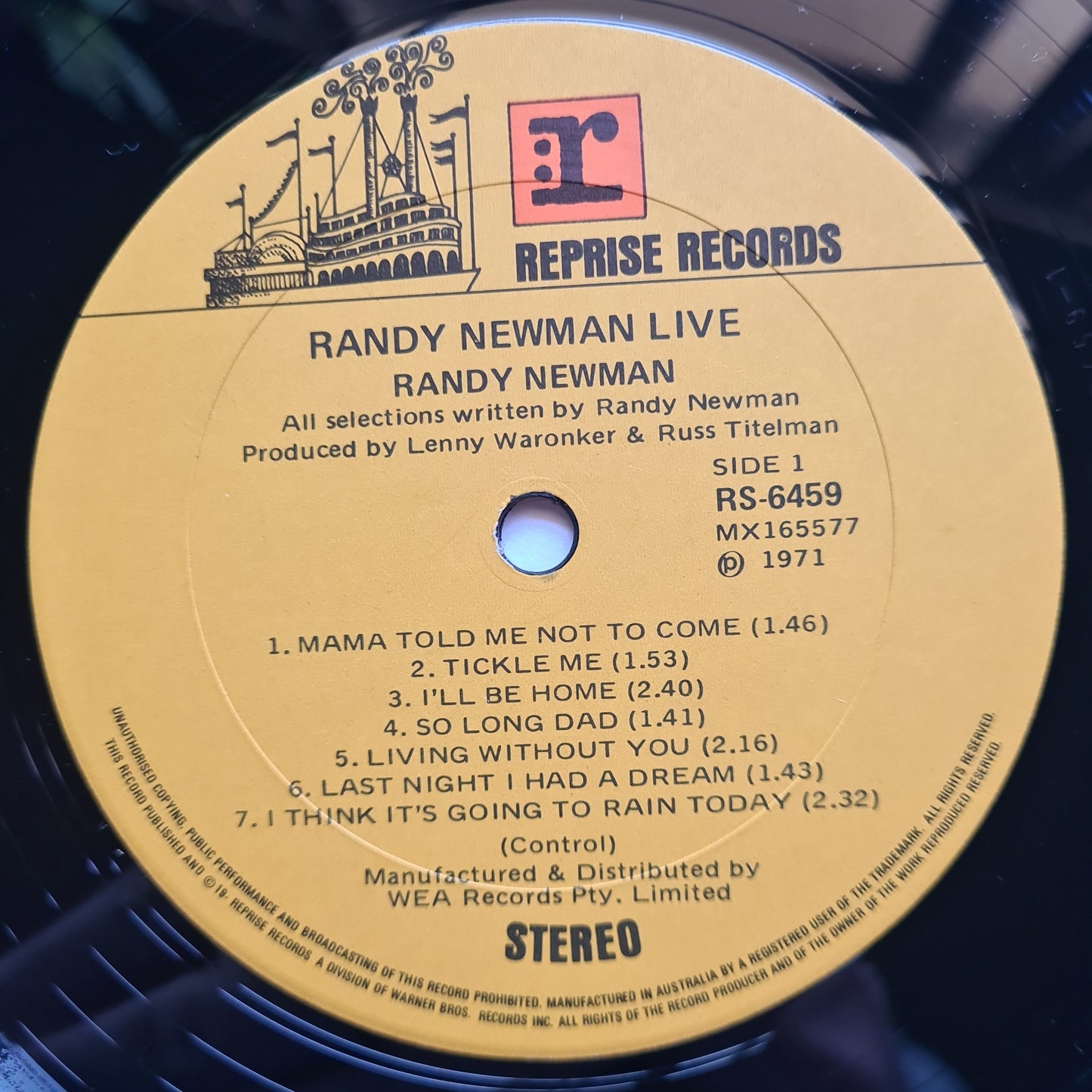 Randy Newman – Randy Newman LIVE - 1971 - Vinyl Record Live