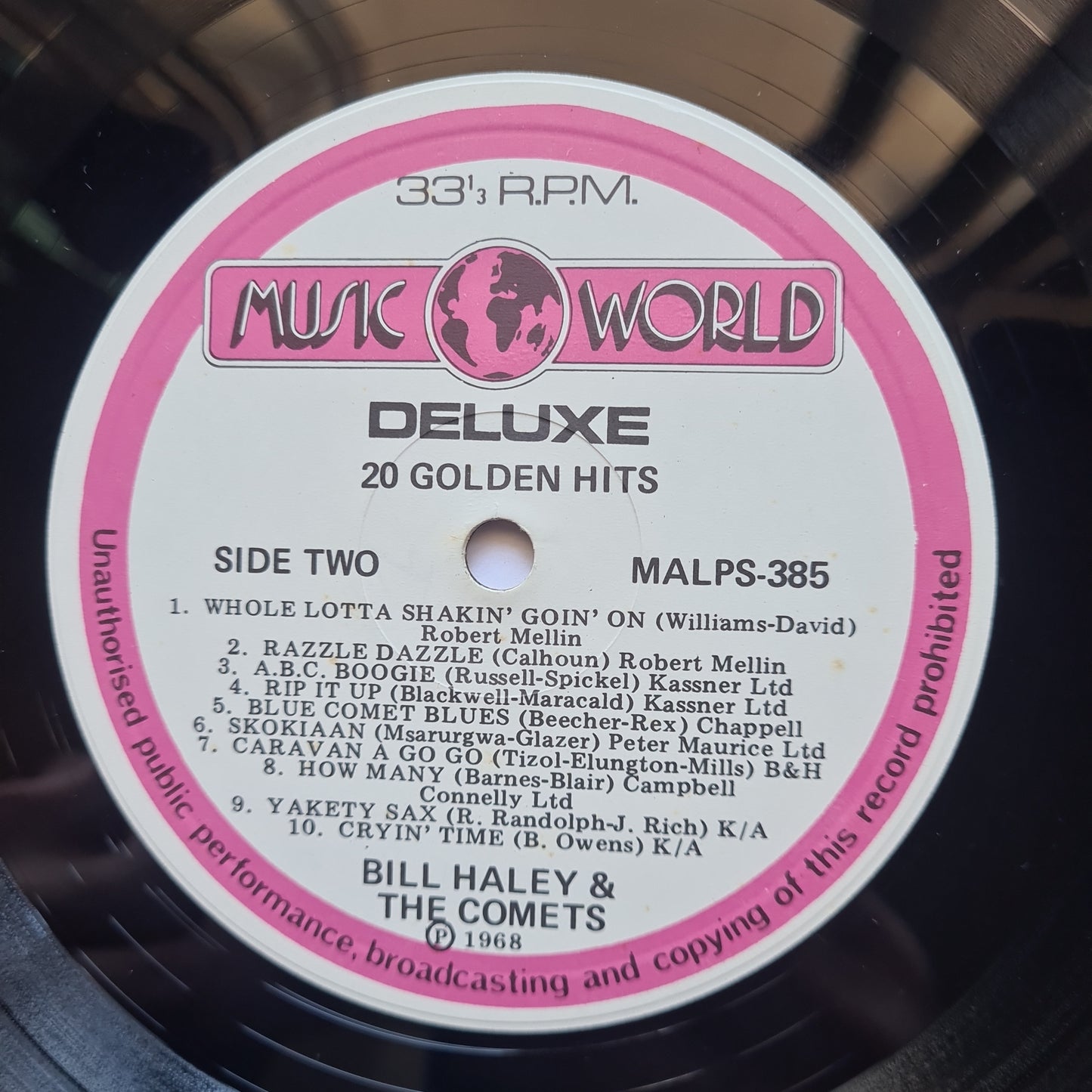 Bill Haley & The Comets– 20 Golden Hits - 1968 - Vinyl Record