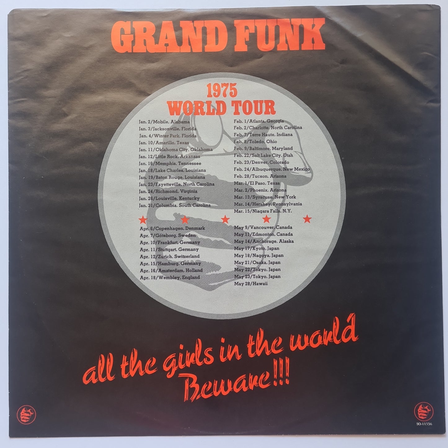 Grand Funk Railroad – All The Girls In The World Beware!!! - 1974 (with Poster) - Vinyl Record