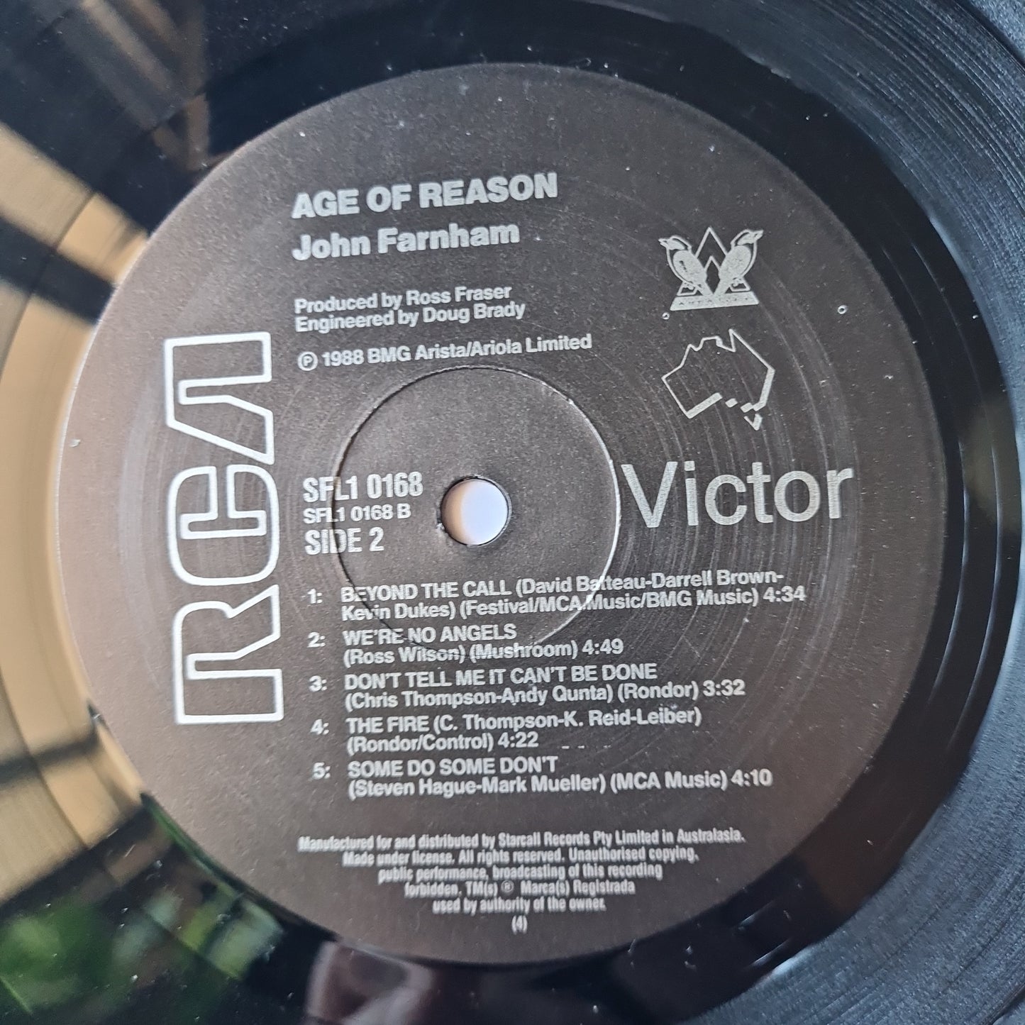 John Farnham – Age Of Reason - 1988 - Vinyl Record