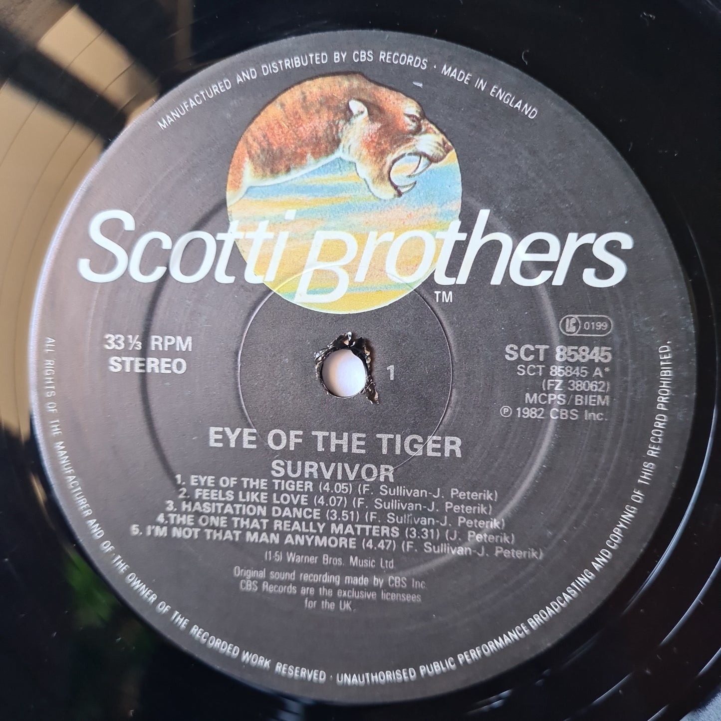 Survivor – Eye of The Tiger - 1982 - Vinyl Record