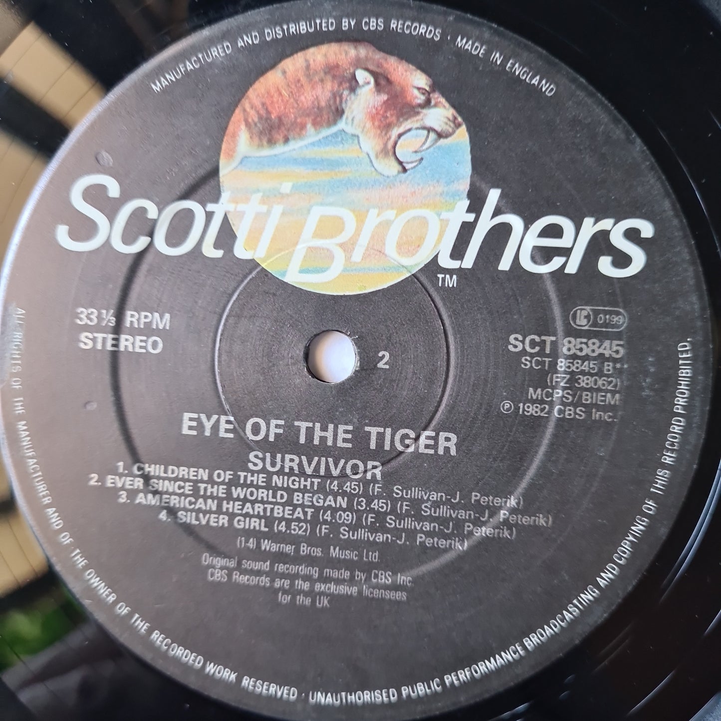 Survivor – Eye of The Tiger - 1982 - Vinyl Record