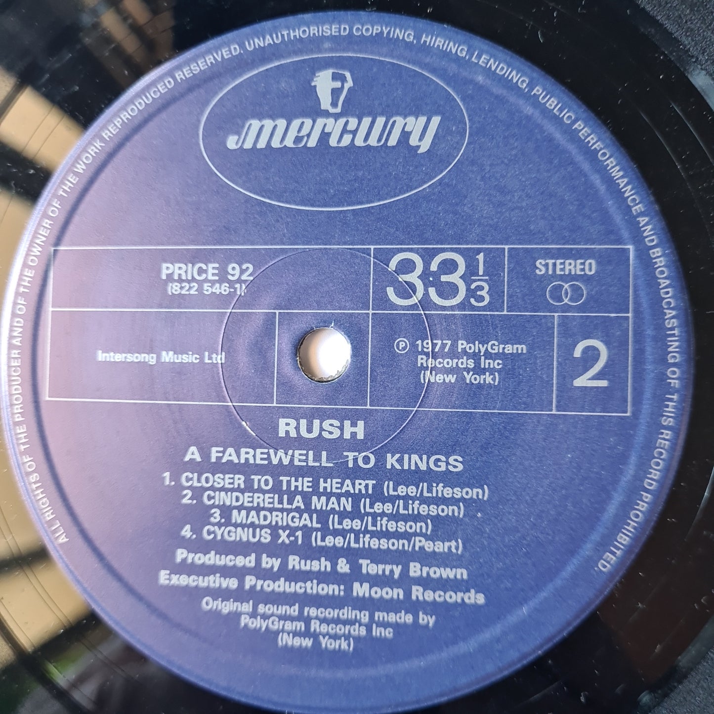 Rush – A Farewell To Kings - 1977 (1986 Repress) - Vinyl Record