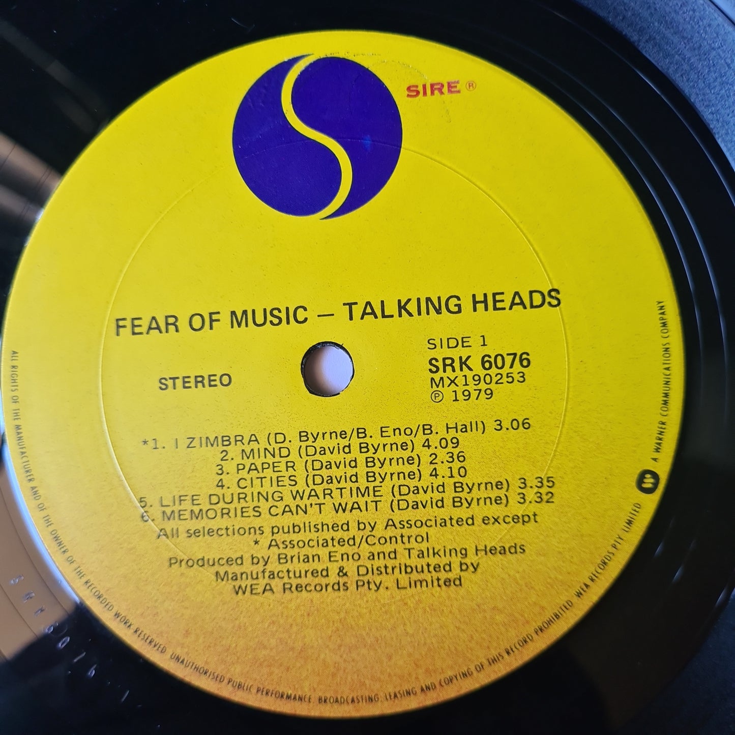 Talking Heads – Fear Of Music - 1979 - Vinyl Record