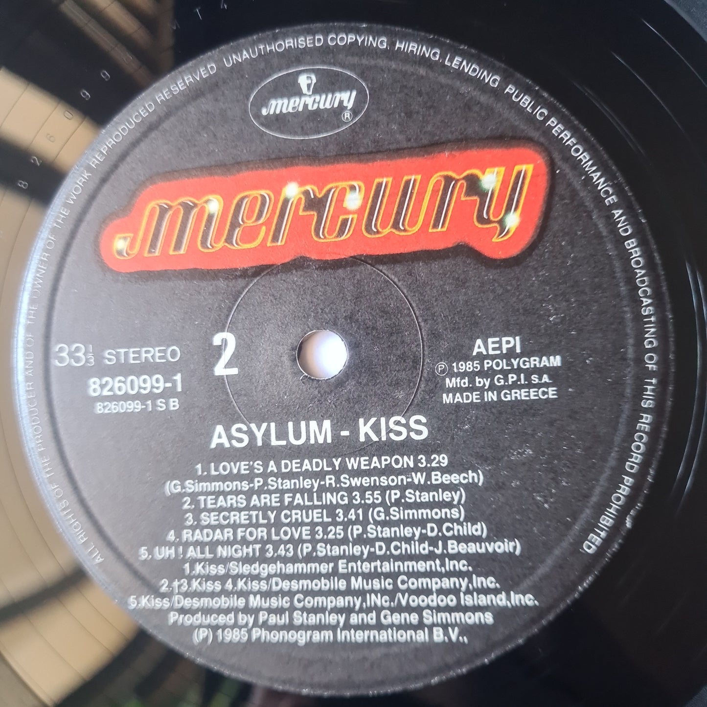 KISS – Asylum - 1985 (Greek Pressing) - Vinyl Record