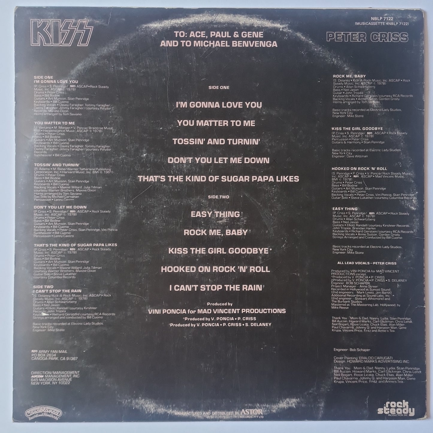 KISS – Peter Criss - 1978 (Australian Pressing) - Vinyl Record