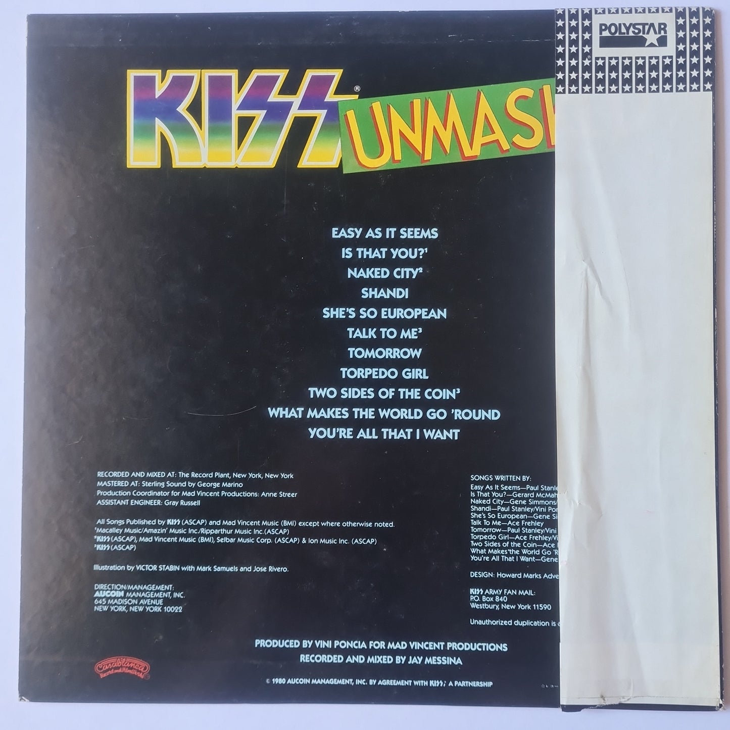 KISS – Unmasked - 1980 (Japanese Pressing) - Vinyl Record