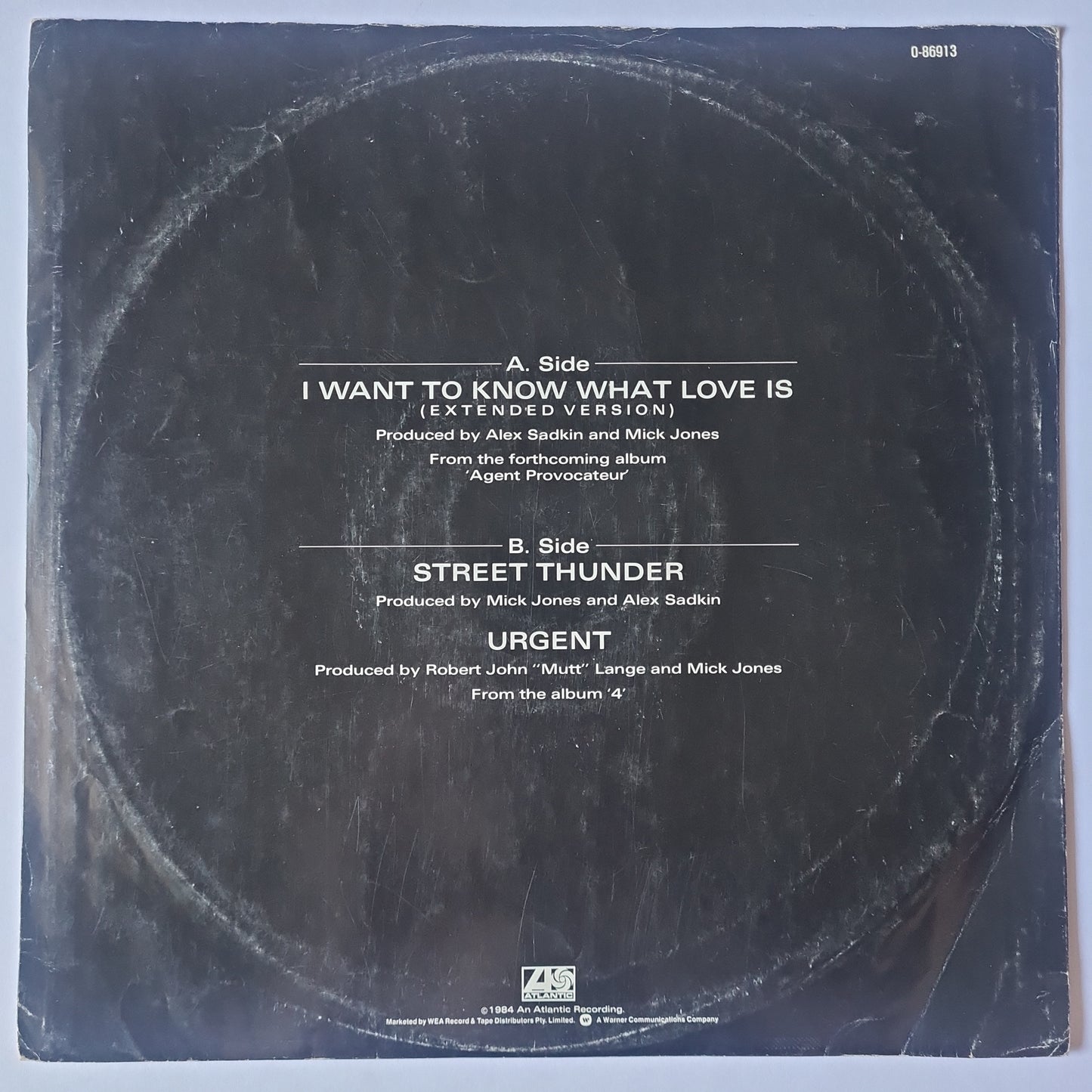 Foreigner – I Want To Know What Love Is (Extended Version) - 1984 (Maxi Single) - Vinyl Record