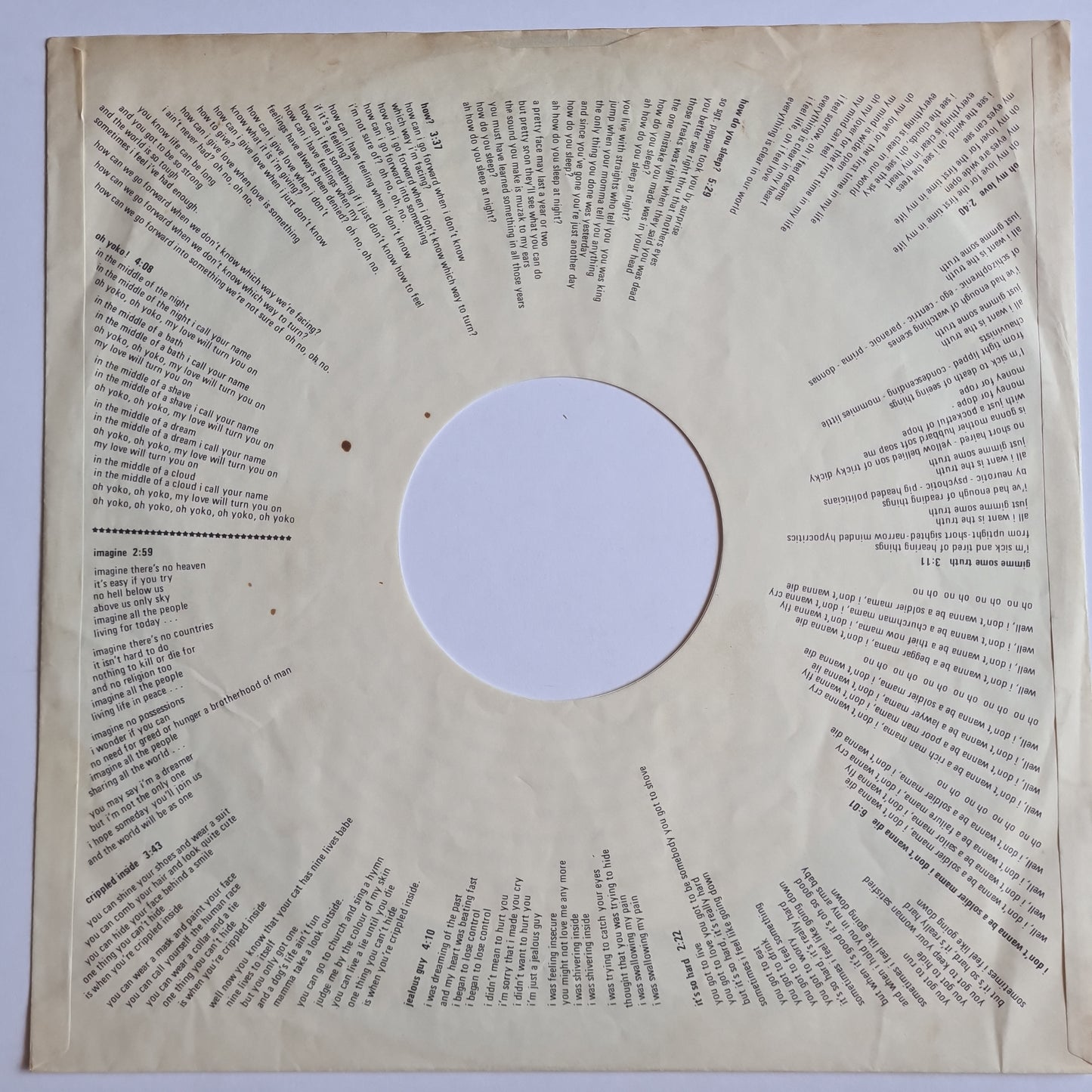 John Lennon (Beatles) – Imagine - 1971 (Japanese Pressing) - Vinyl Record