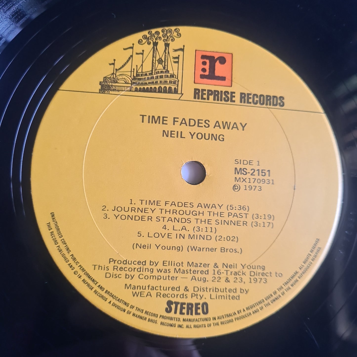 Neil Young – Time Fades Away - 1973 - Vinyl Record