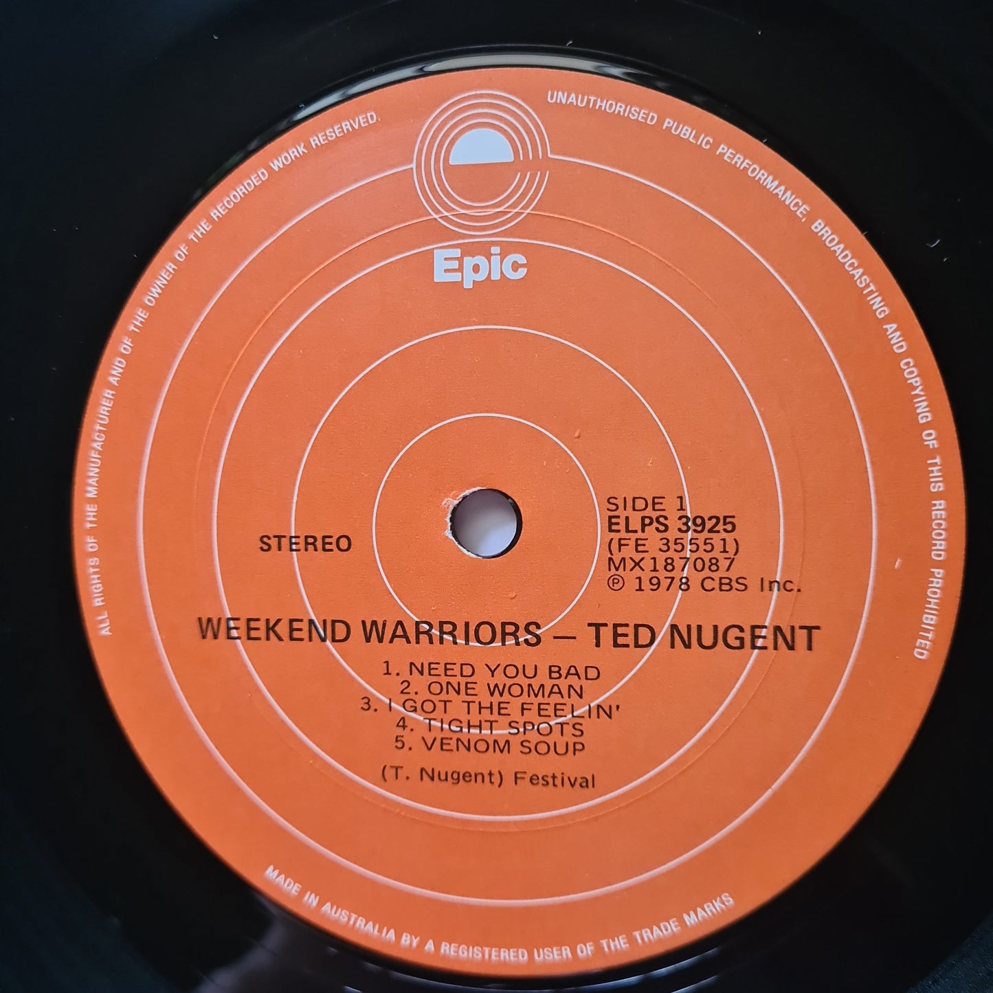 Ted Nugent – Weekend Warriors - 1978 - Vinyl Record